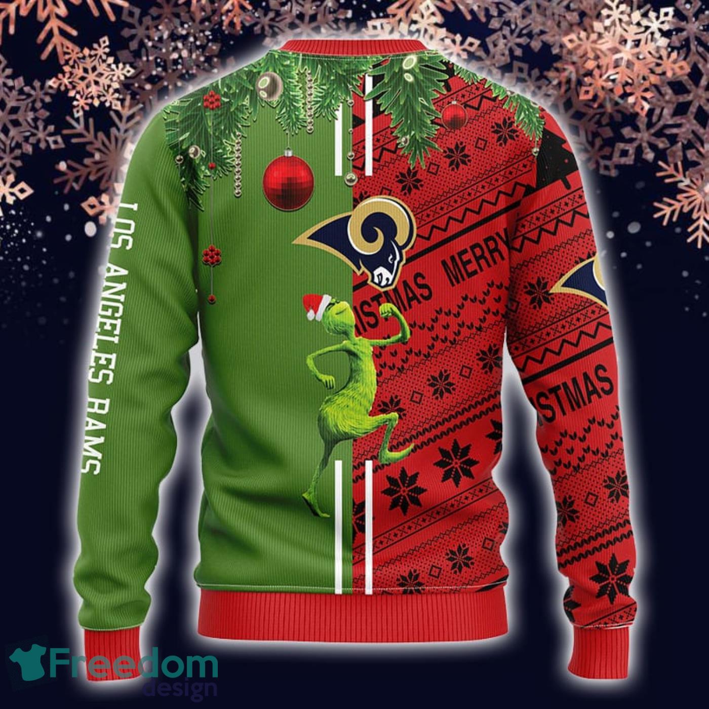 NFL Los Angeles Rams Logo With Funny Grinch Ugly Christmas Sweater