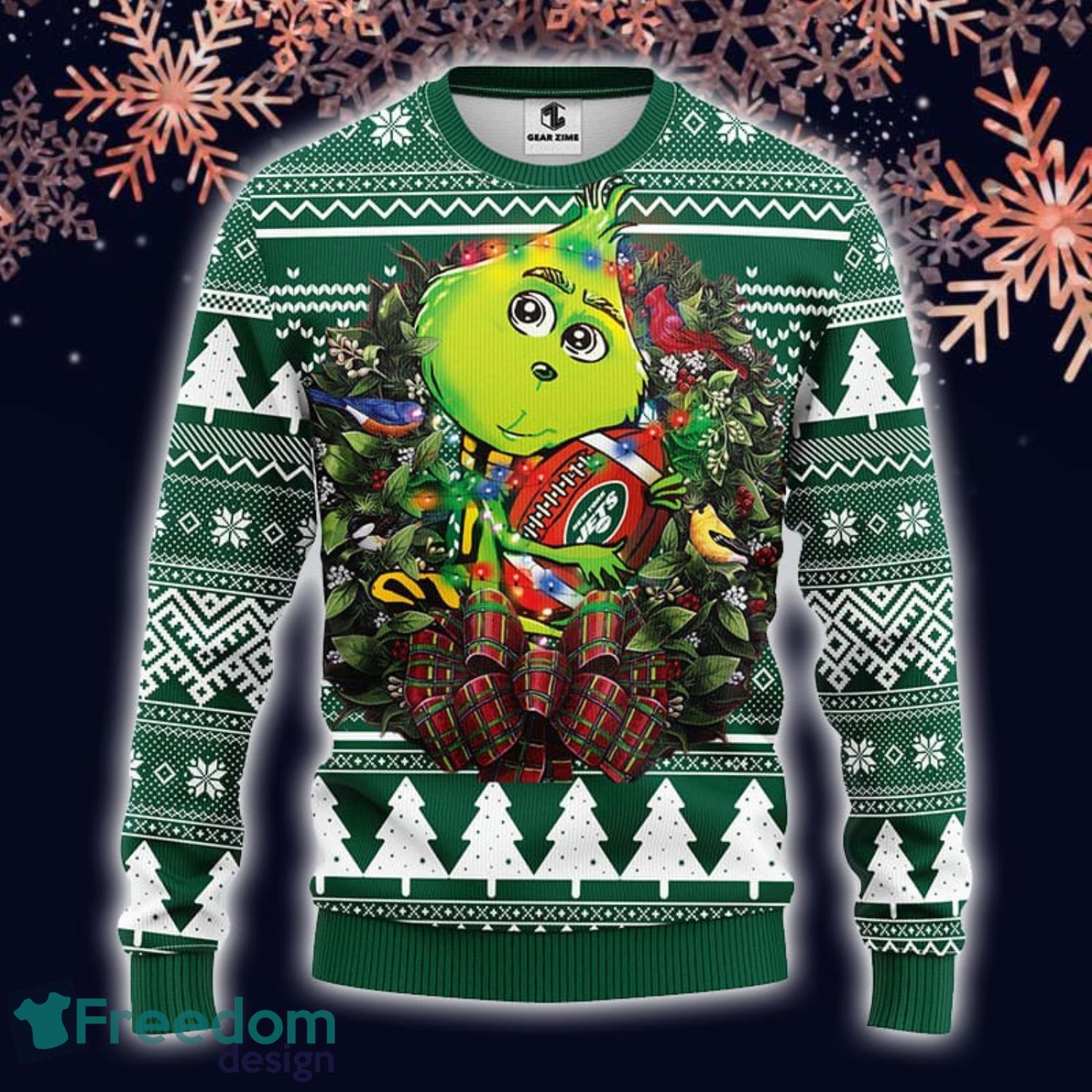 NFL New York Jets The Grinch Ugly Christmas Sweater