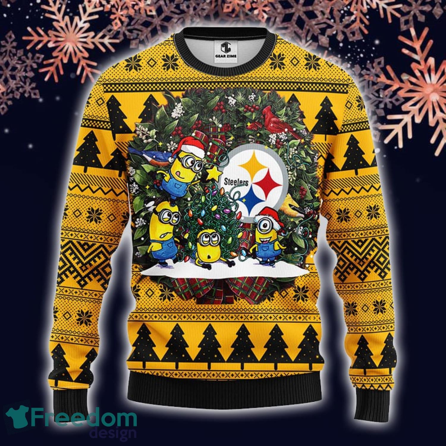 NFL Pittsburgh Steelers Funny Minion Ugly Christmas Sweater For Fans -  Freedomdesign