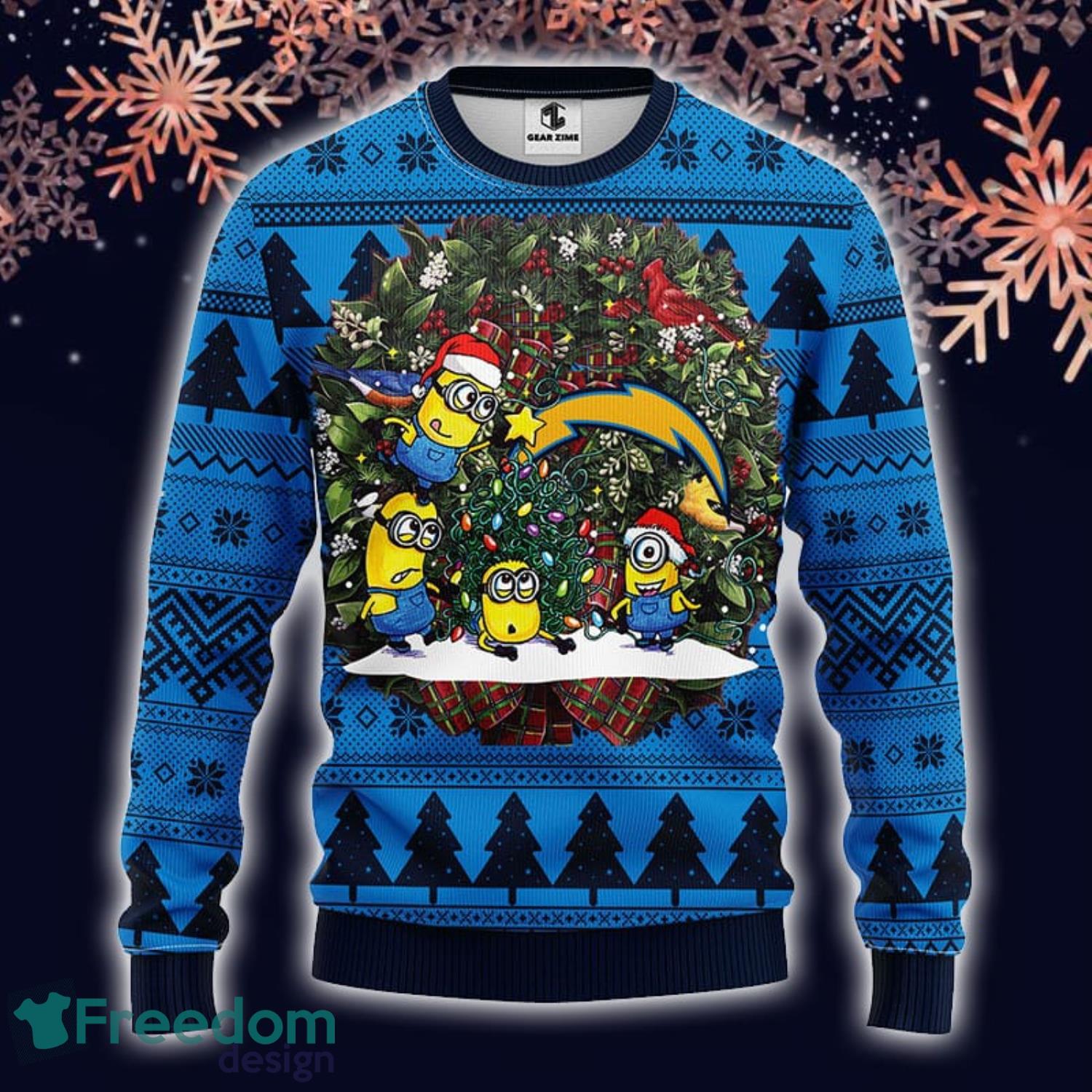 NFL San Diego Chargers Funny Minion Ugly Christmas Sweater For Fans -  Freedomdesign