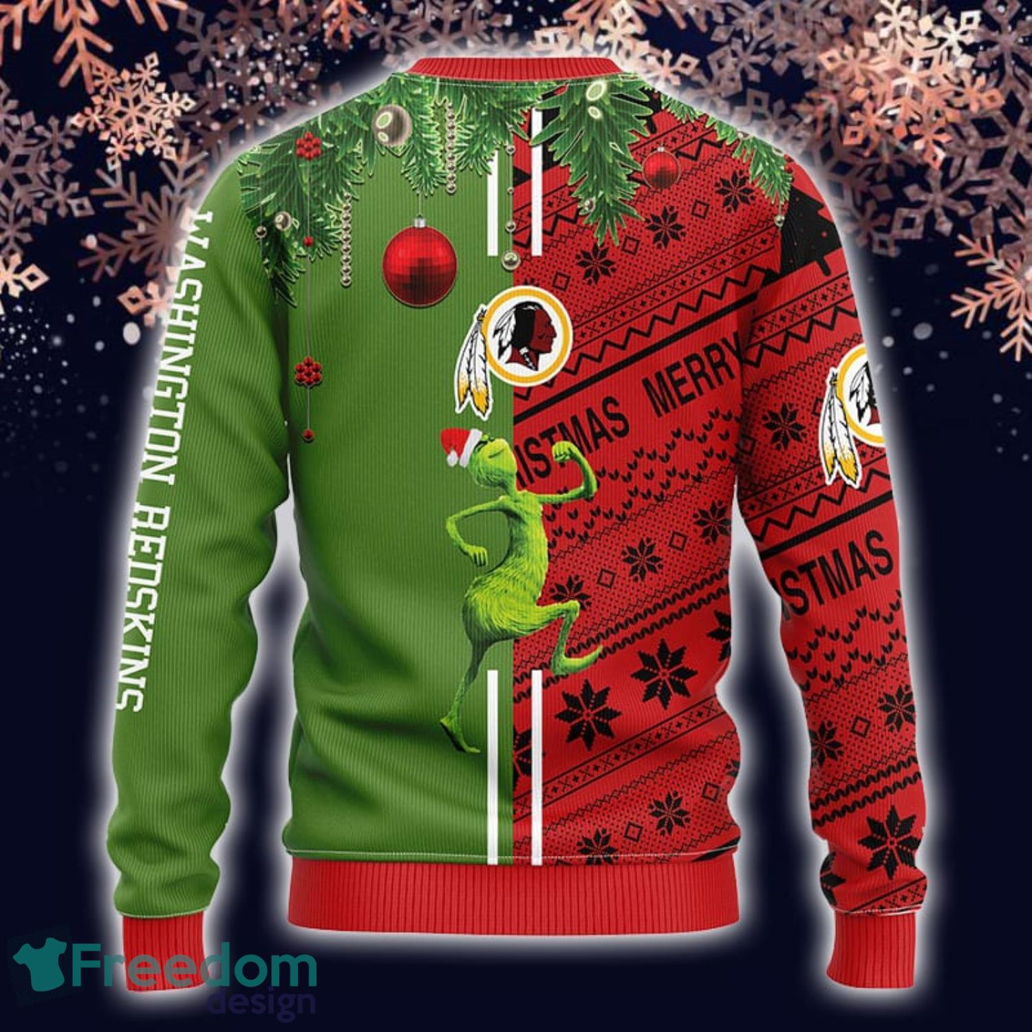 Washington Redskins Grinch & Scooby-Doo Christmas AOP Sweater -  Freedomdesign