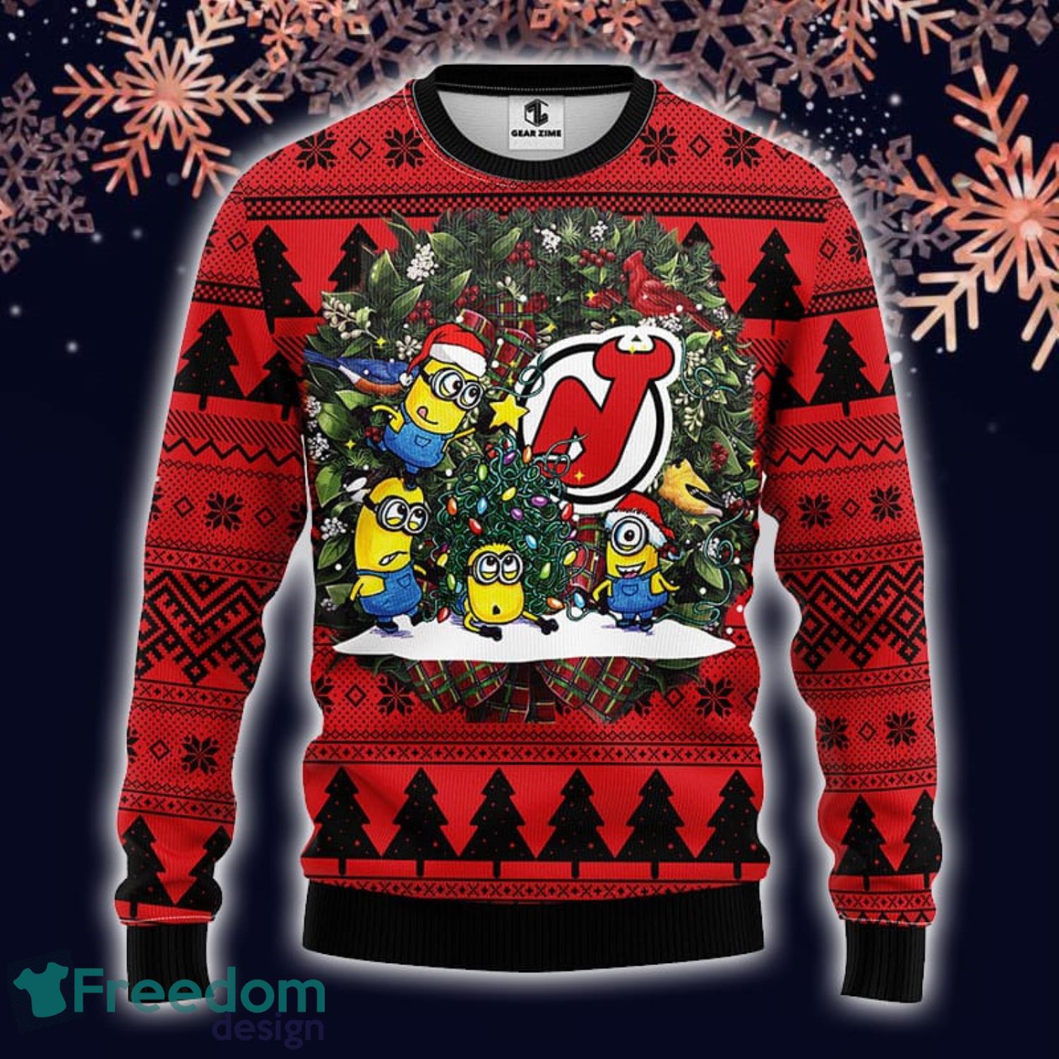 New Jersey Devils (NHL) Christmas Ugly Sweater iPhone Wall…