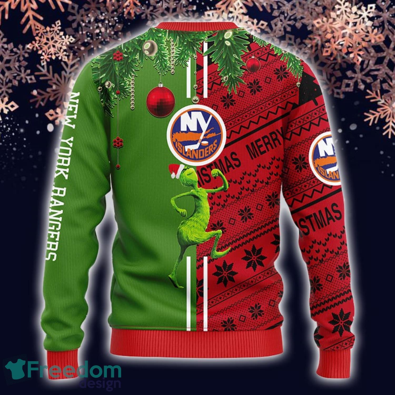 NHL New York Islanders Custom Name Number Cute 3D Ugly Christmas
