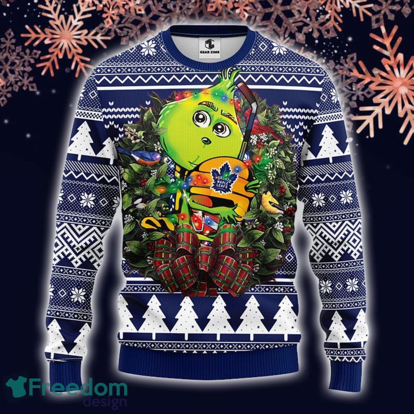 Christmas Gift NHL Toronto Maple Leafs Logo With Funny Grinch Men And Women Ugly  Christmas Sweater For Fans - Freedomdesign