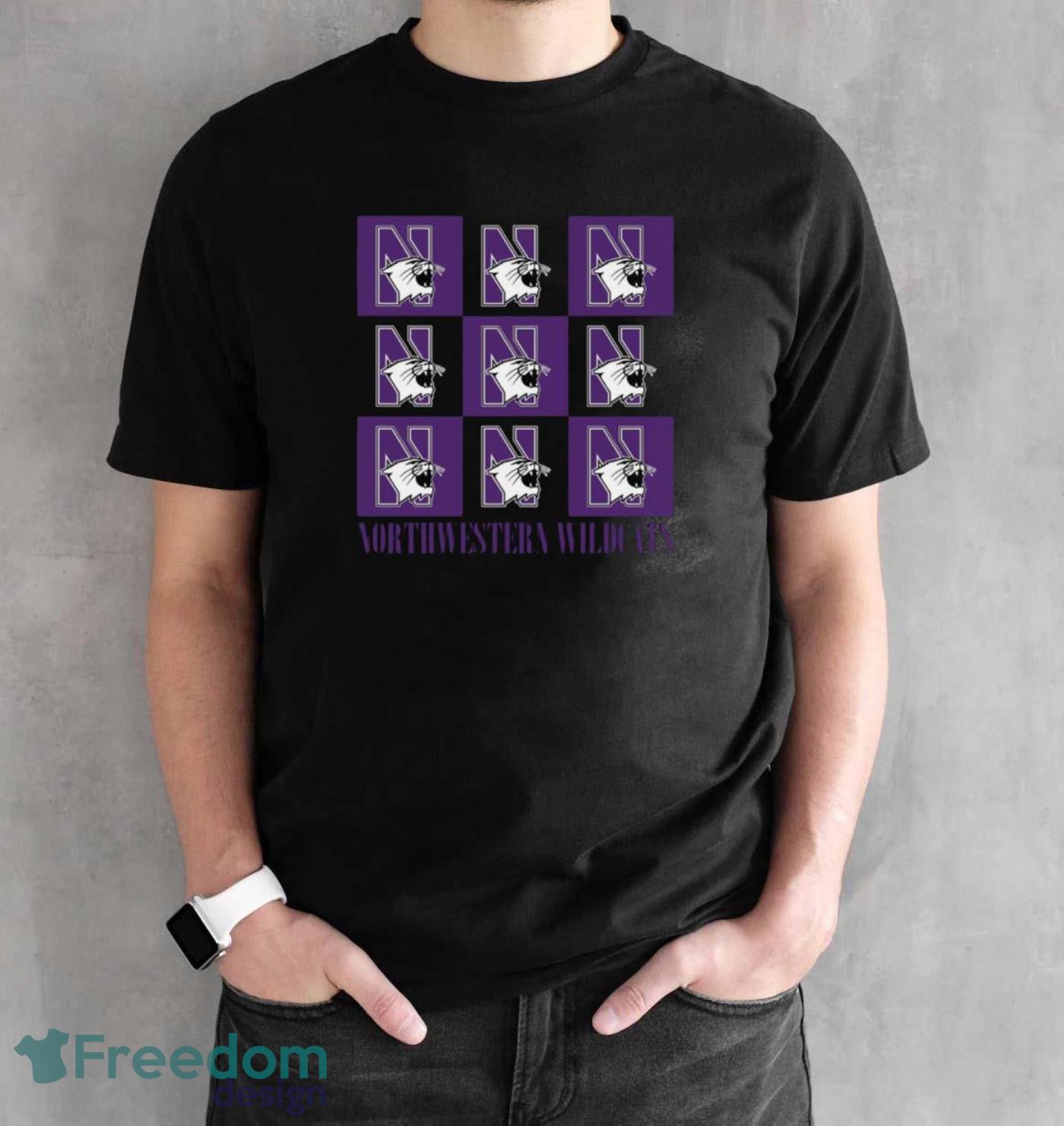 Northwestern Wildcats chessboard logo 2023 shirt - Black Unisex T-Shirt