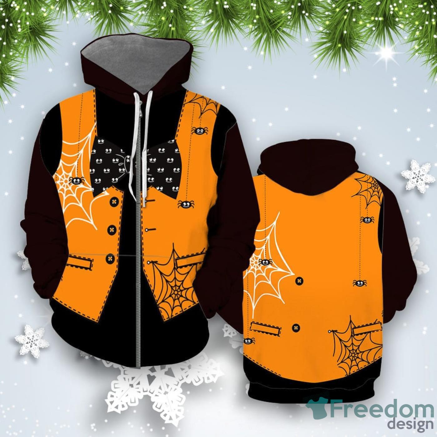 Orange Spiders Vest Halloween Cosplay 3D Hoodie All Over Print Best Gift For Men And Women Product Photo 2