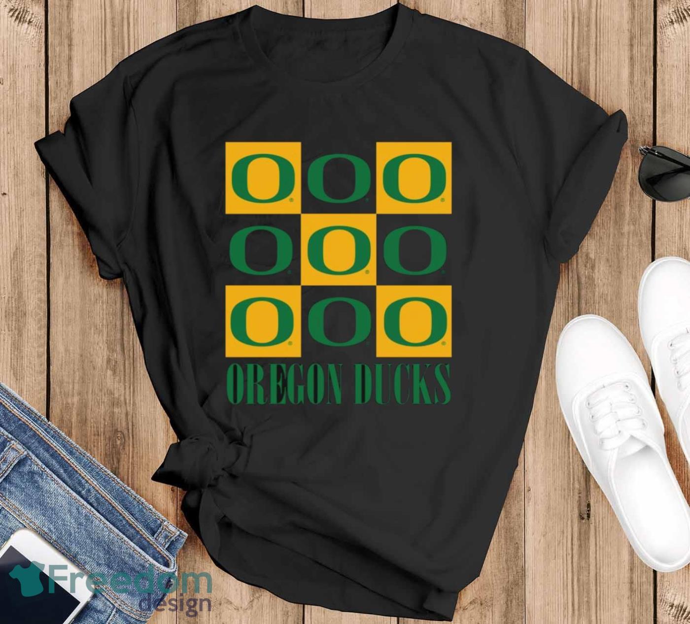 Oregon Ducks chessboard logo 2023 shirt - Black T-Shirt