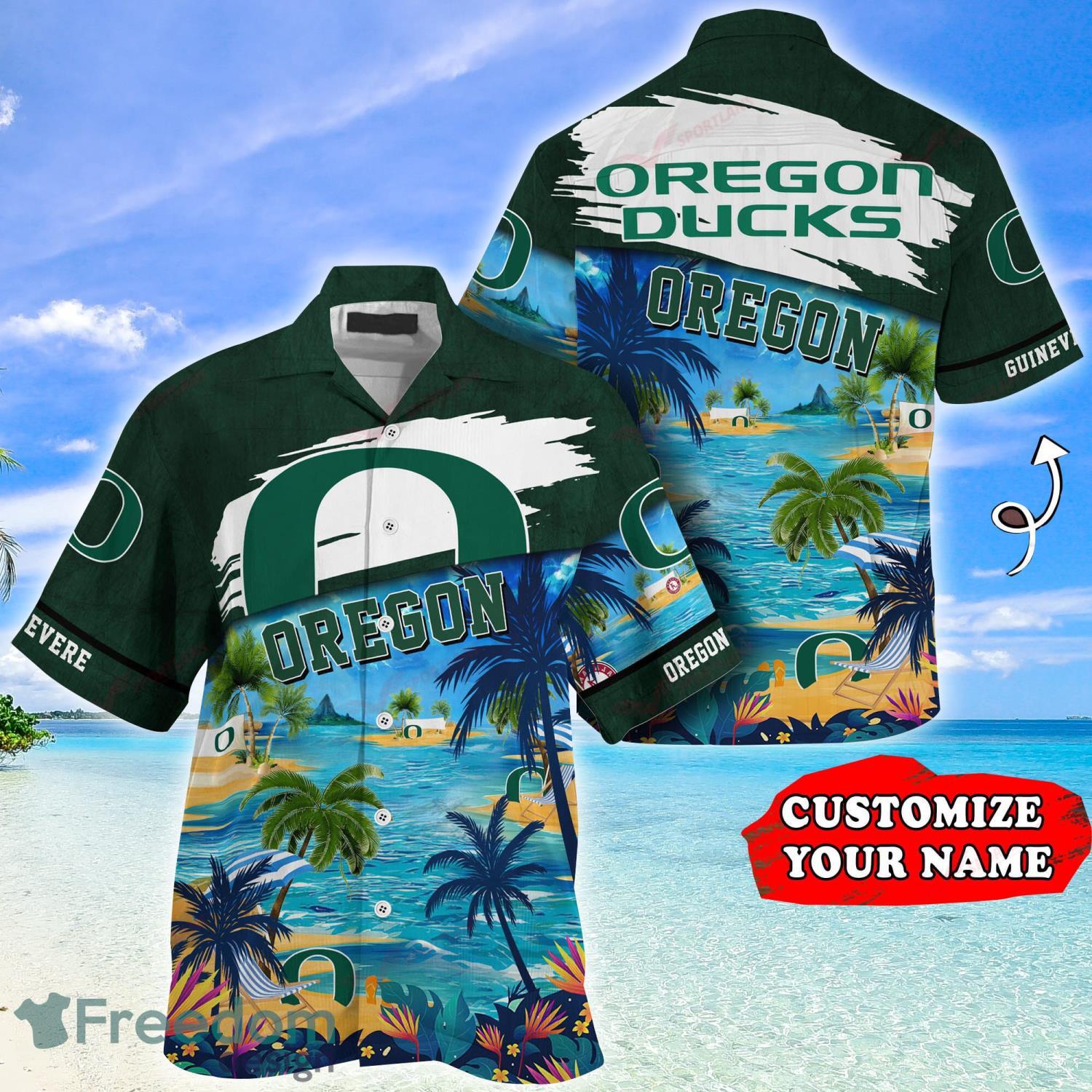 Oregon Ducks NCAA Custom Name Hawaiian Shirt For Beach Lover