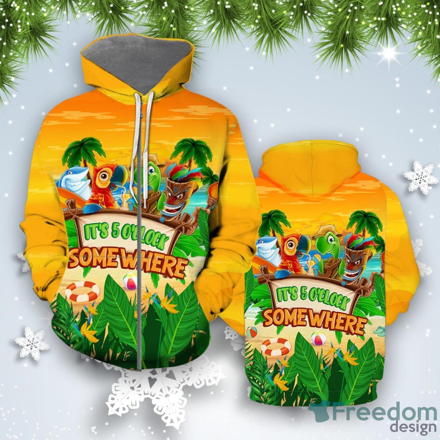 Parrot Its  5 Oclock Somewhere 3D Hoodie All Over Print Best Gift For Men And Women Product Photo 2