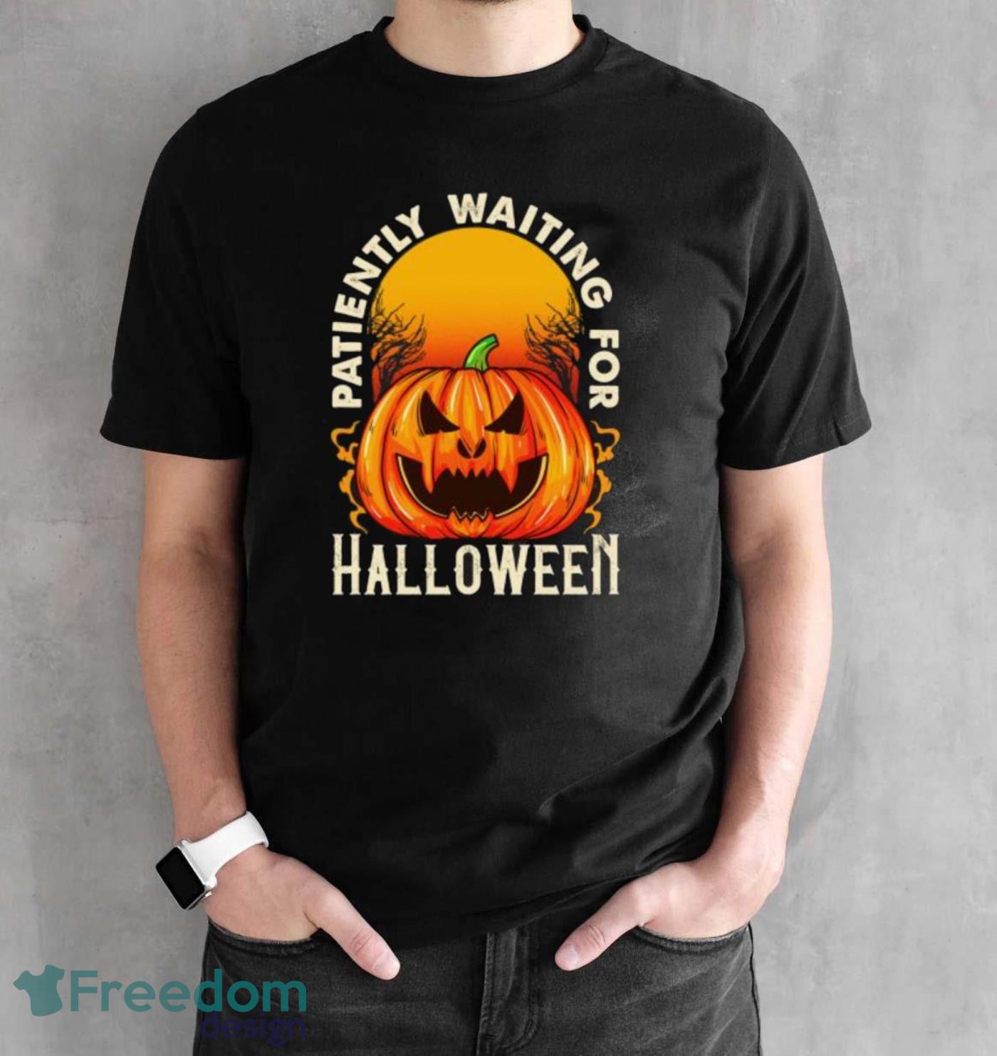 Patiently Waiting For Halloween T-shirt - Black Unisex T-Shirt