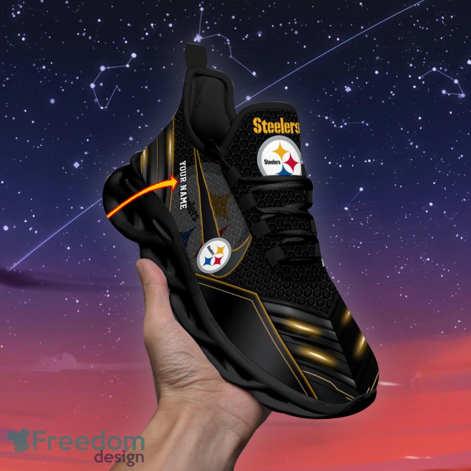 Pittsburgh Steelers Personalized Name NFL Max Soul Shoes Men And