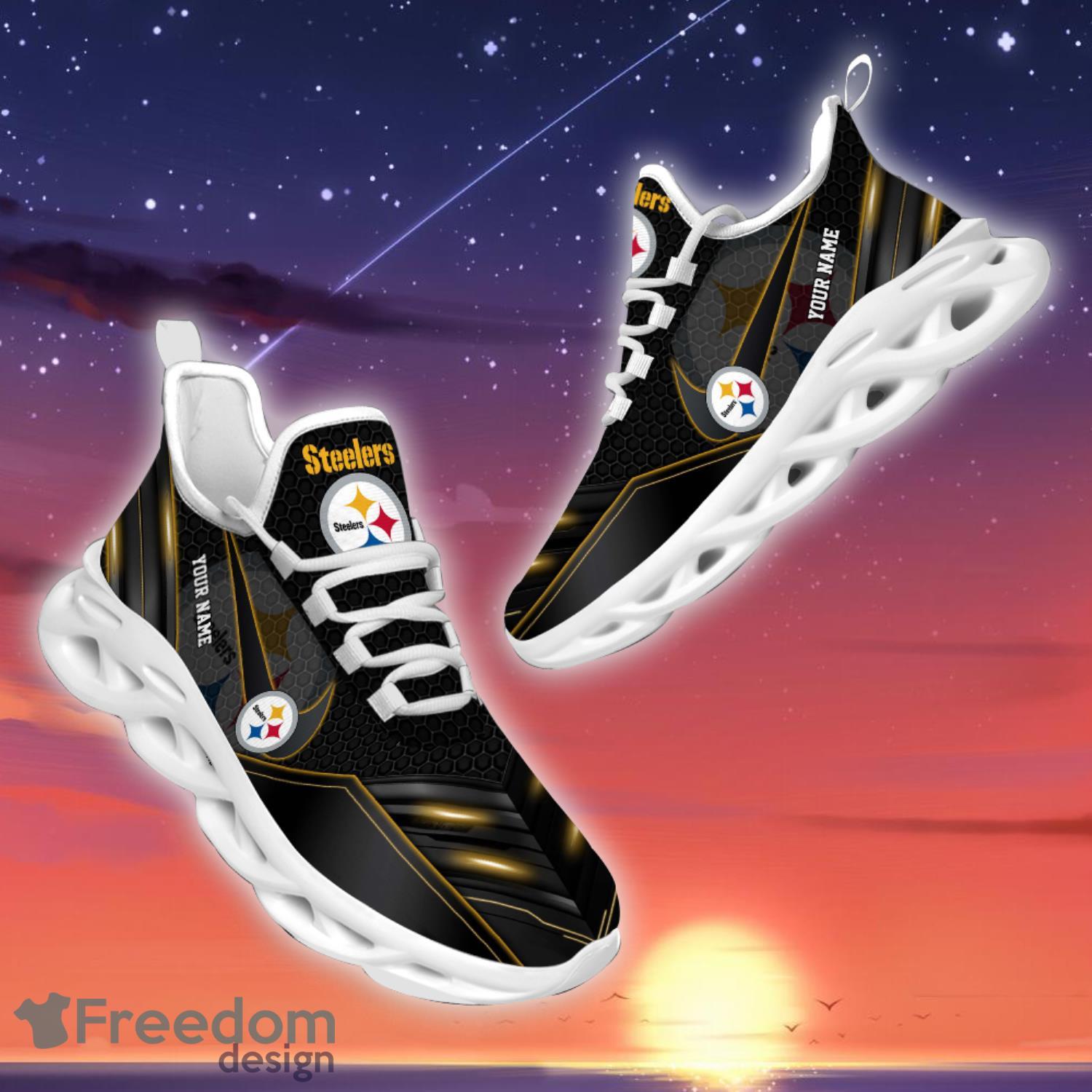 Personalized Name NFL Pittsburgh Steelers Flame Logo Max Soul Shoes Gift  Fans - Freedomdesign