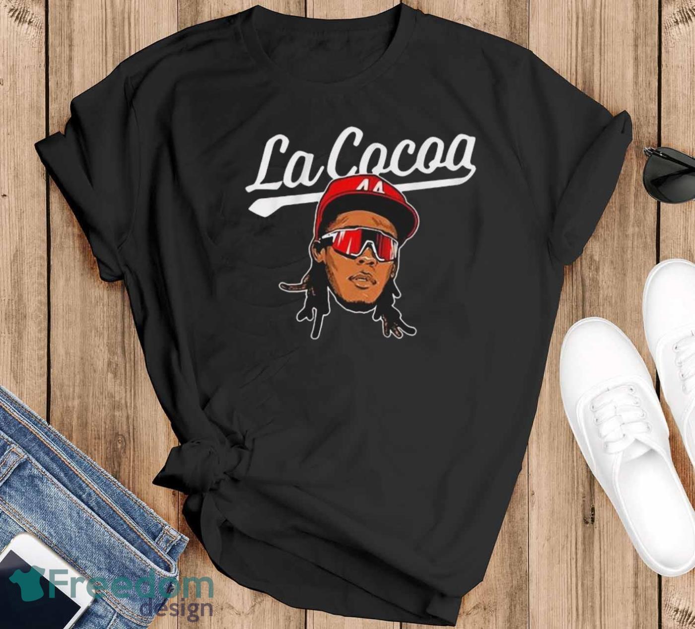 Premium Elly de LA cruz cincinnatI reds red LA cocoa rally house T-shirt -  Freedomdesign