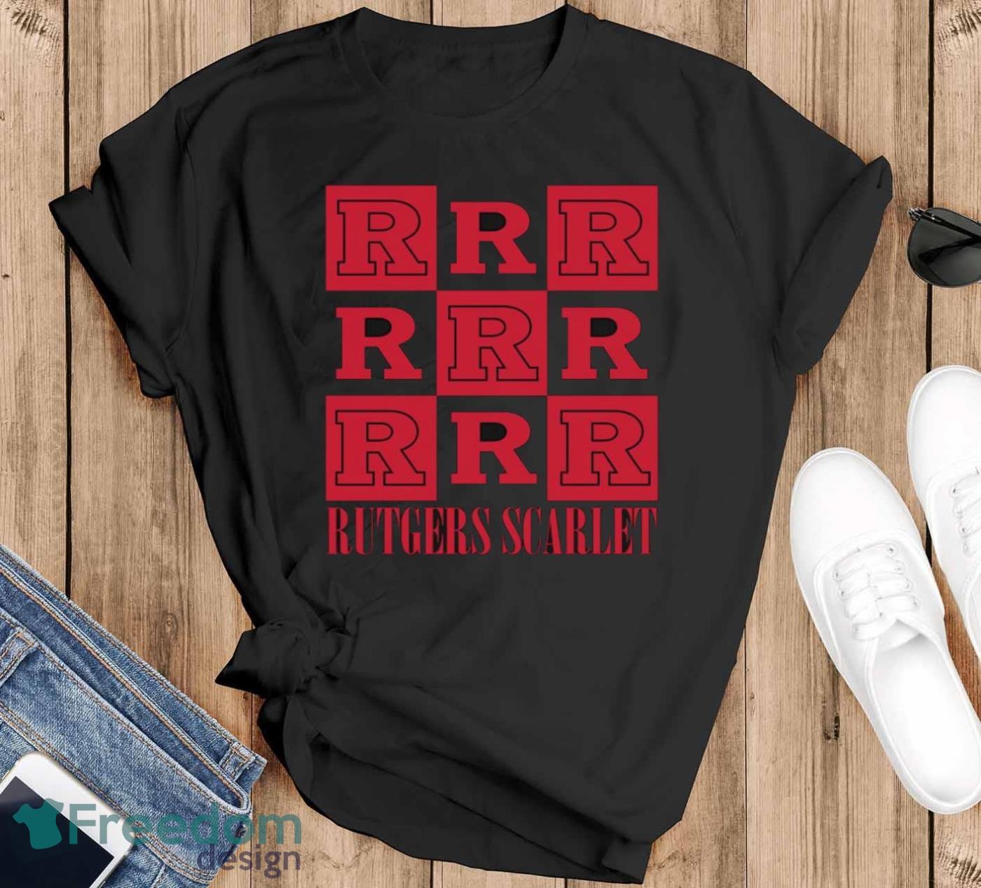 Rutgers Scarlet Knights chessboard logo 2023 shirt - Black T-Shirt