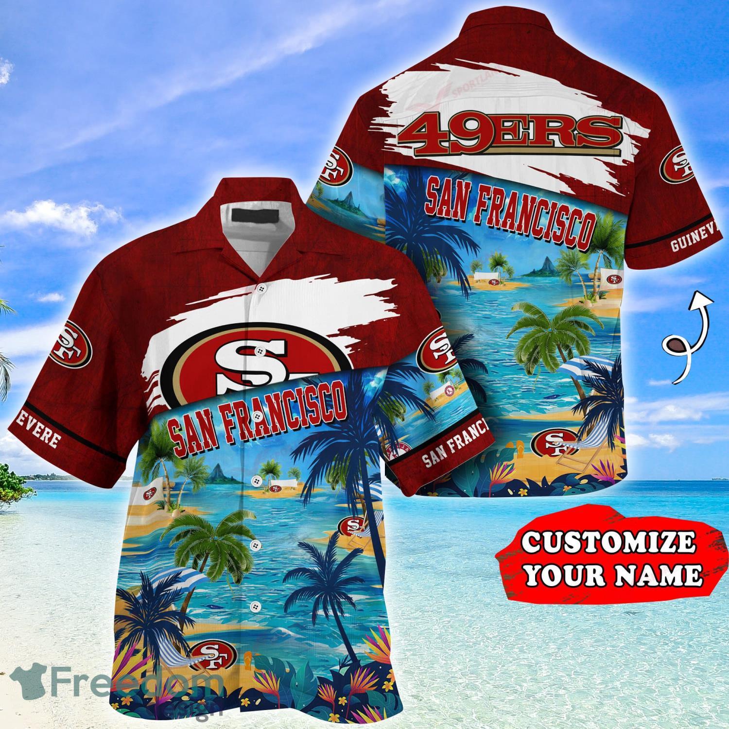 San Francisco 49ers Button-Down Shirts Hawaiian Beach Shirts Casual Short  Sleeve