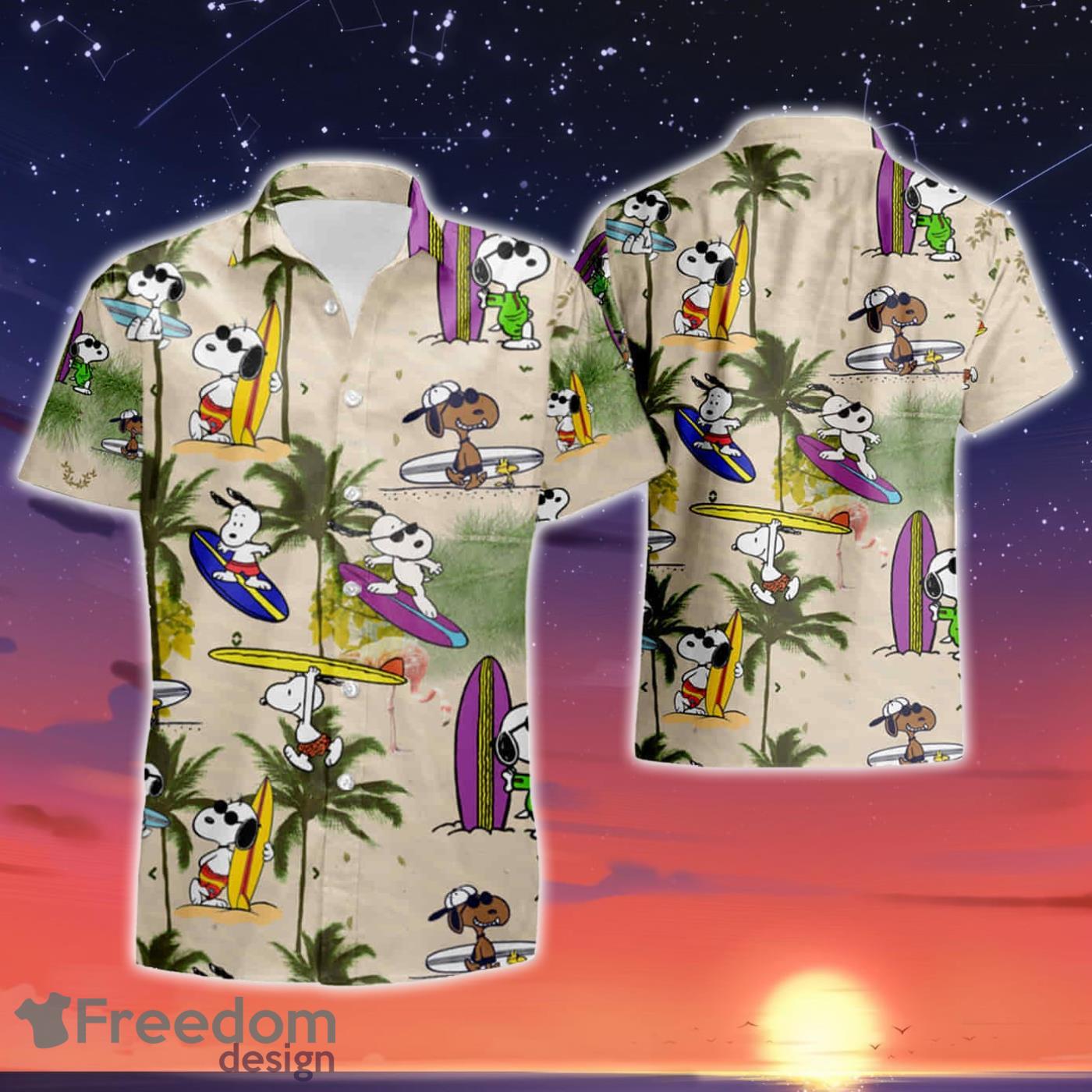 Green Bay Packers Snoopy Surfing Hawaiian Shirt And Shorts Summer