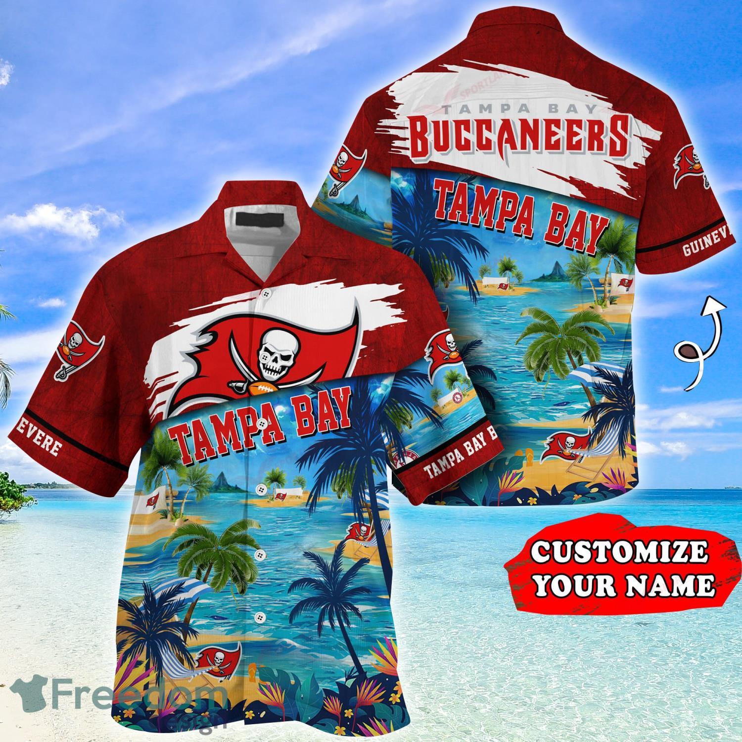 Tampa Bay Buccaneers The Sun And Beach Over Print Hawaiian Shirt And Beach  Short