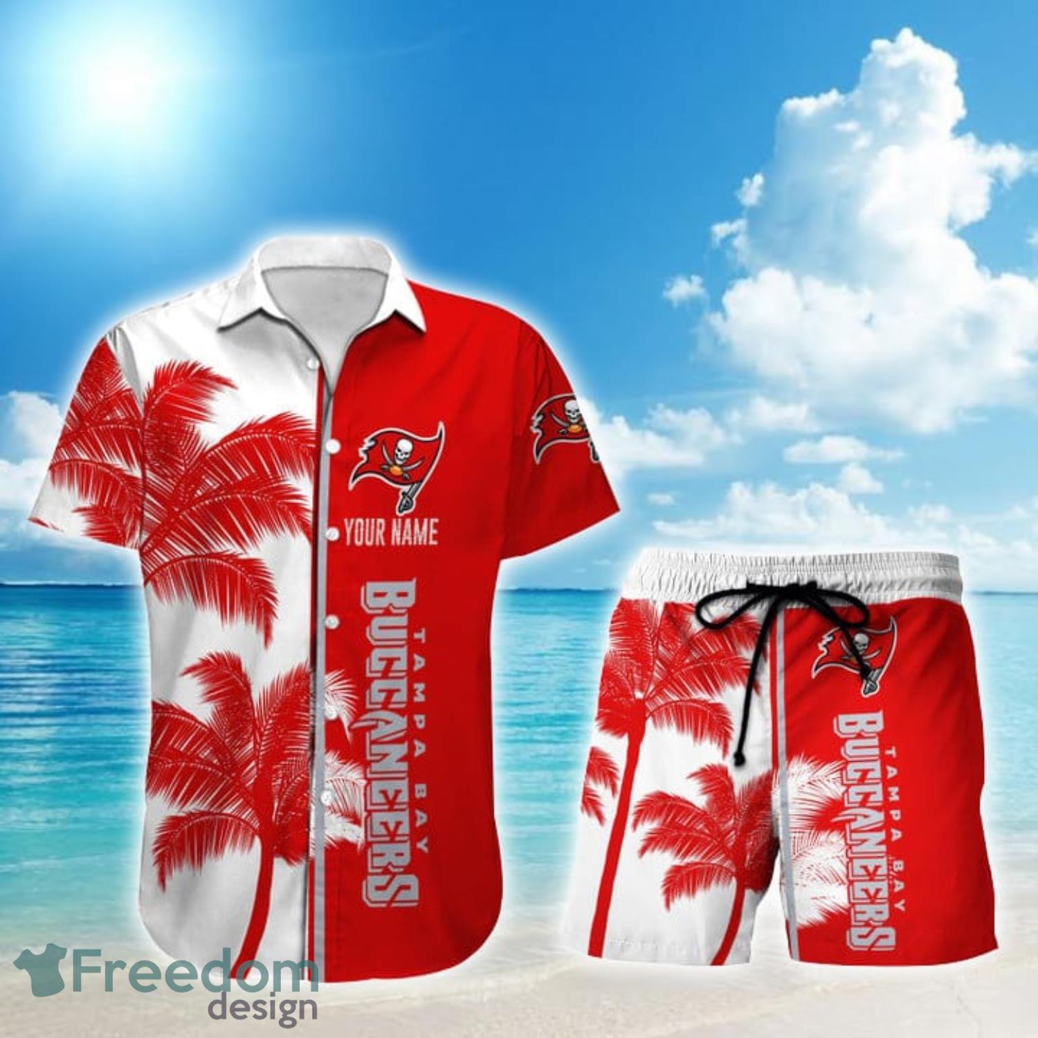 Tampa Bay Buccaneers Custom Name NFL Hawaiian Shirt And Shorts