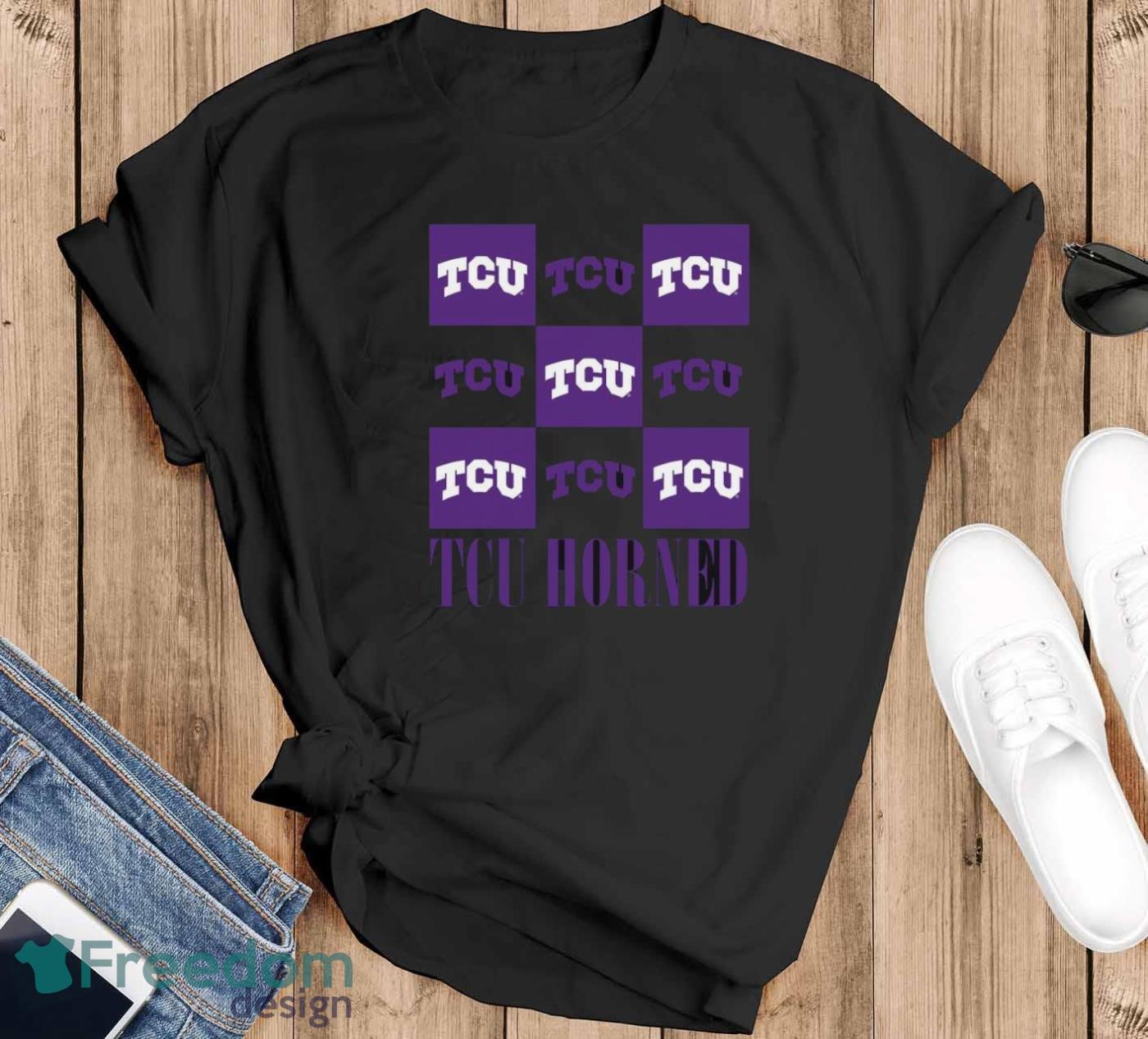 TCU Horned Frogs chessboard logo 2023 shirt - Black T-Shirt