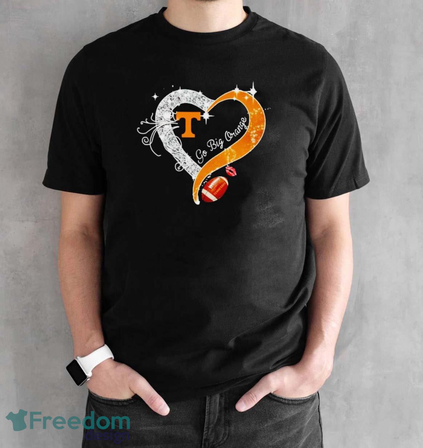 Tennessee Volunteers go big orange diamond heart shirt - Black Unisex T-Shirt