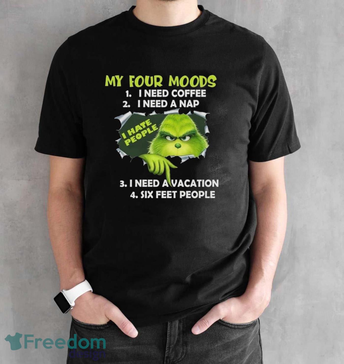 The Grinch My Four Moods T Shirt - Black Unisex T-Shirt