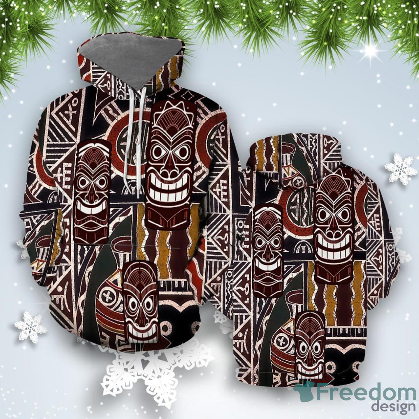 Tiki All Over Print 3D Hoodie Unique Gift Product Photo 1