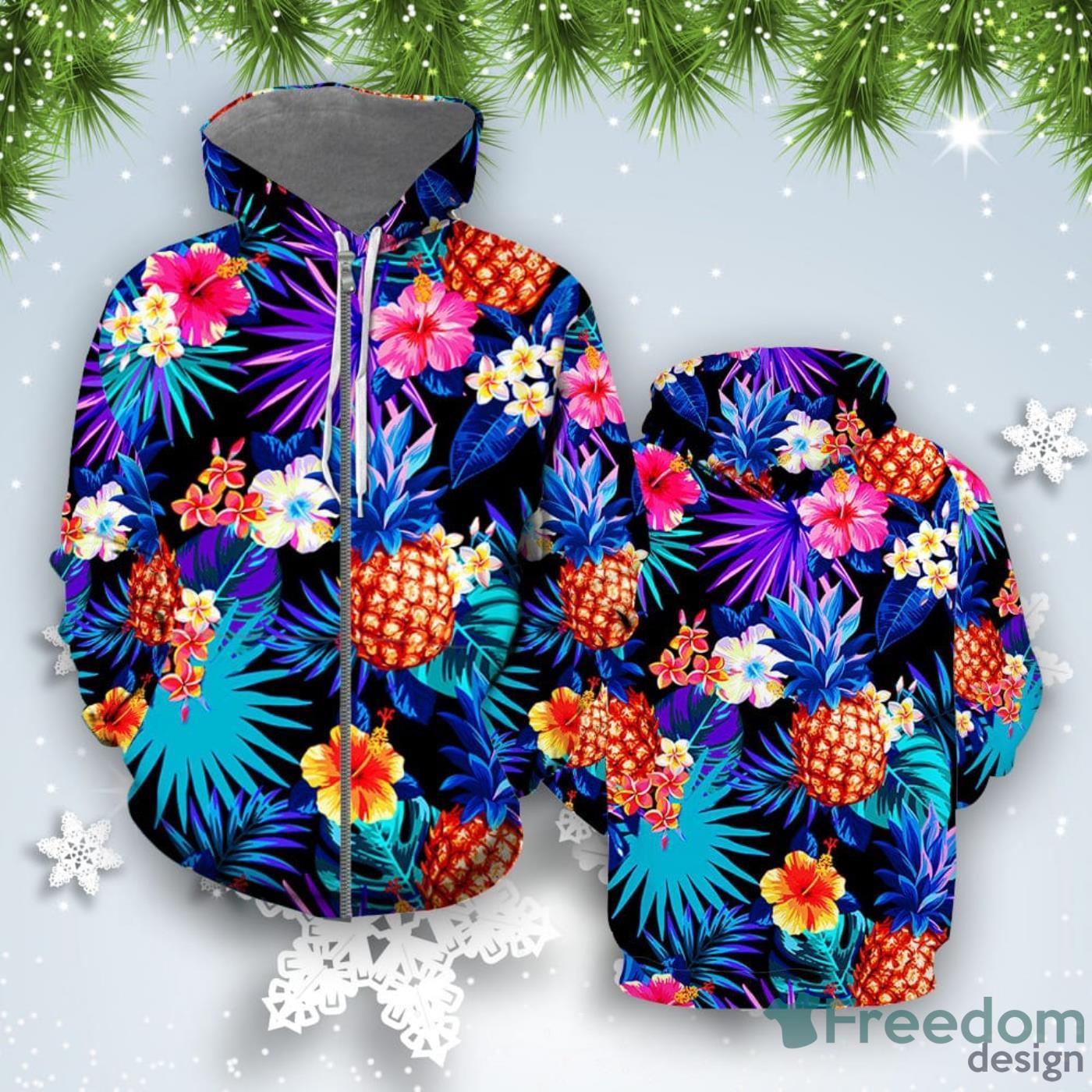 Tropical Neon All Over Print 3D Hoodie Unique Gift Product Photo 2