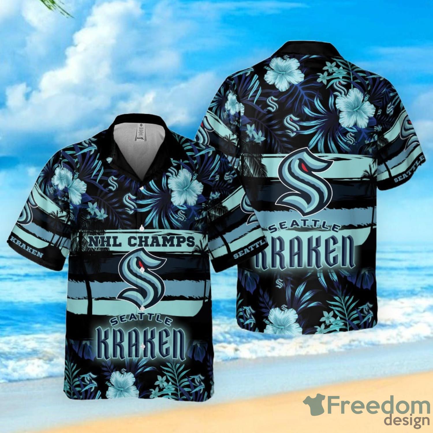 NHL Seattle Kraken 2023 Palm Tree Hawaiian Shirt
