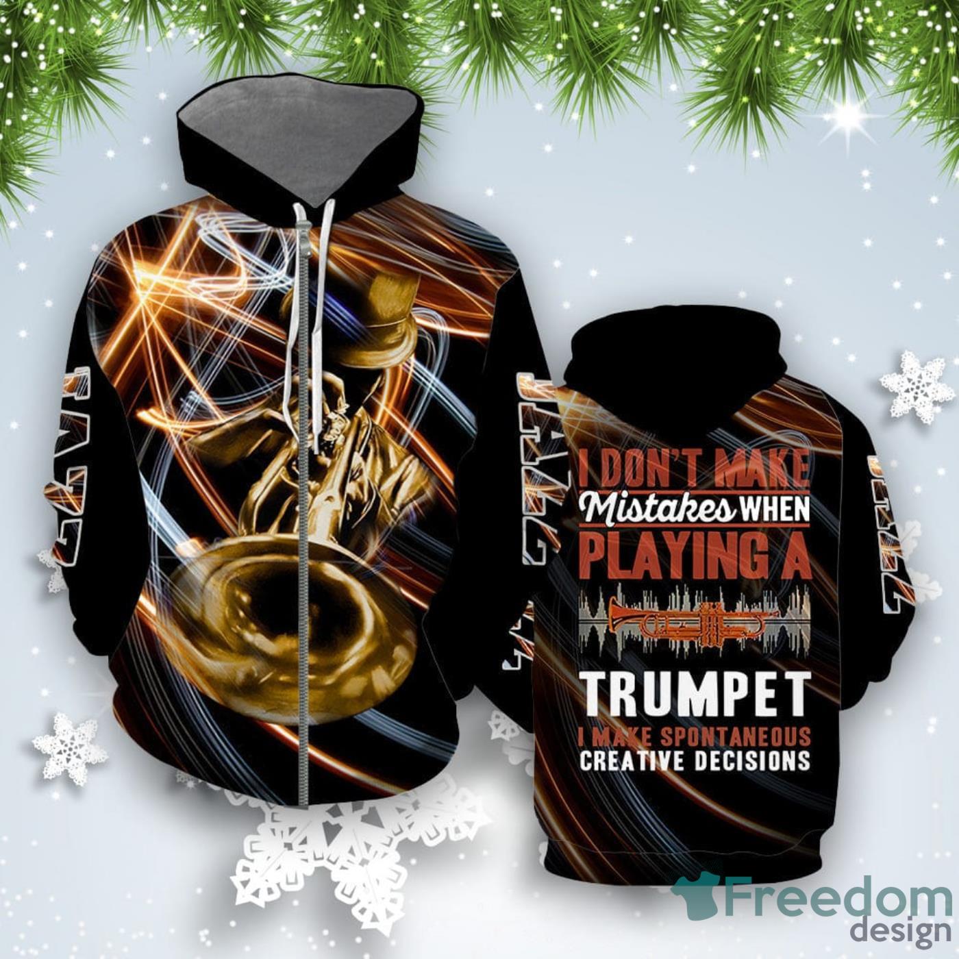 Trumpet Music All Over Print 3D Hoodie Special Gift Product Photo 2