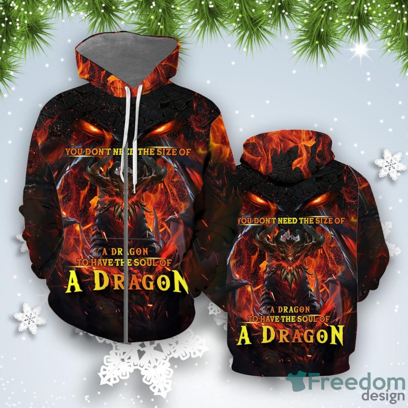 You Dont Need The Size Of A Dragon To Have A Soul Of A Dragon 3D Hoodie Product Photo 2