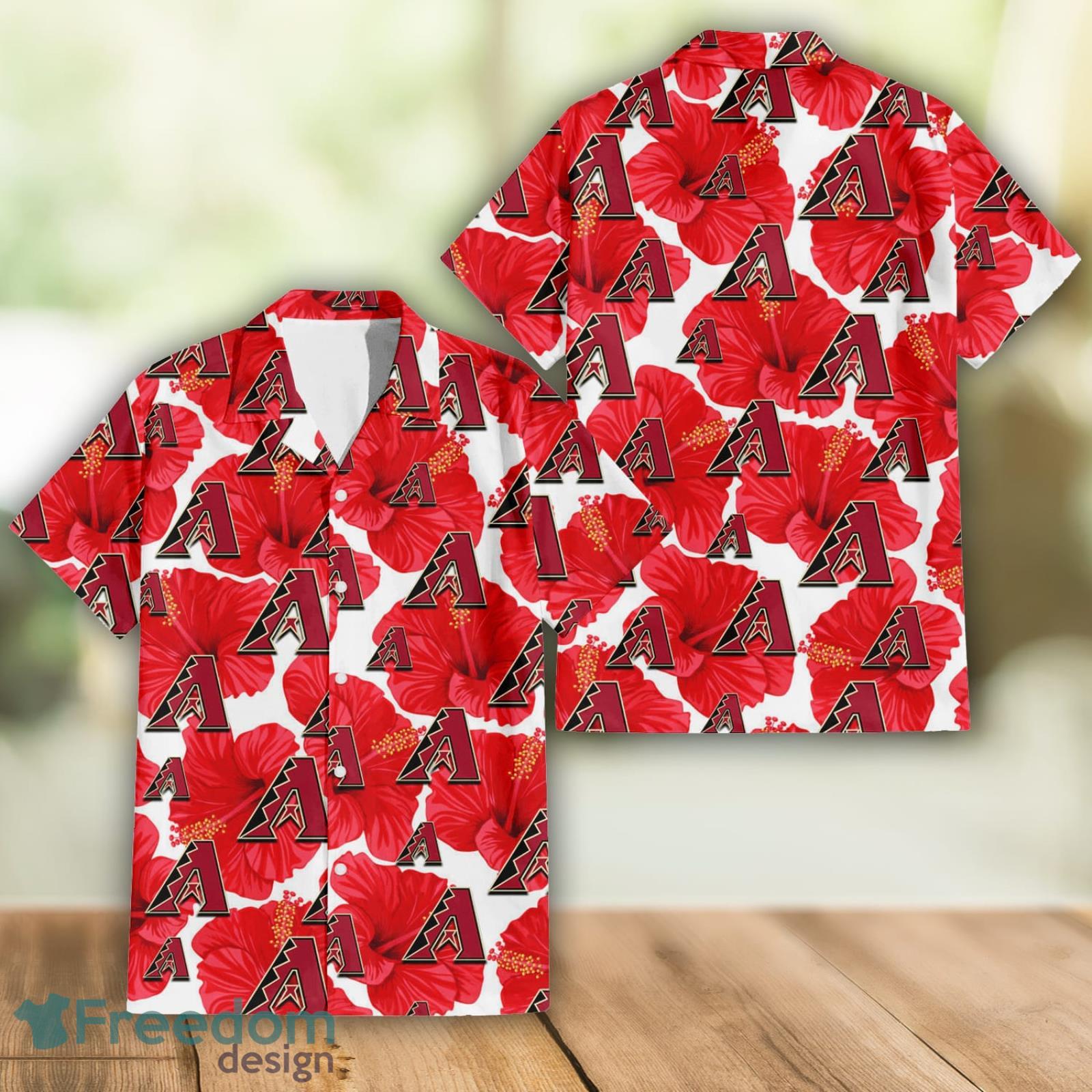 Arizona Diamondbacks Fans Tiny Red Hibiscus Tropical 3D Hawaiian Shirt -  Freedomdesign