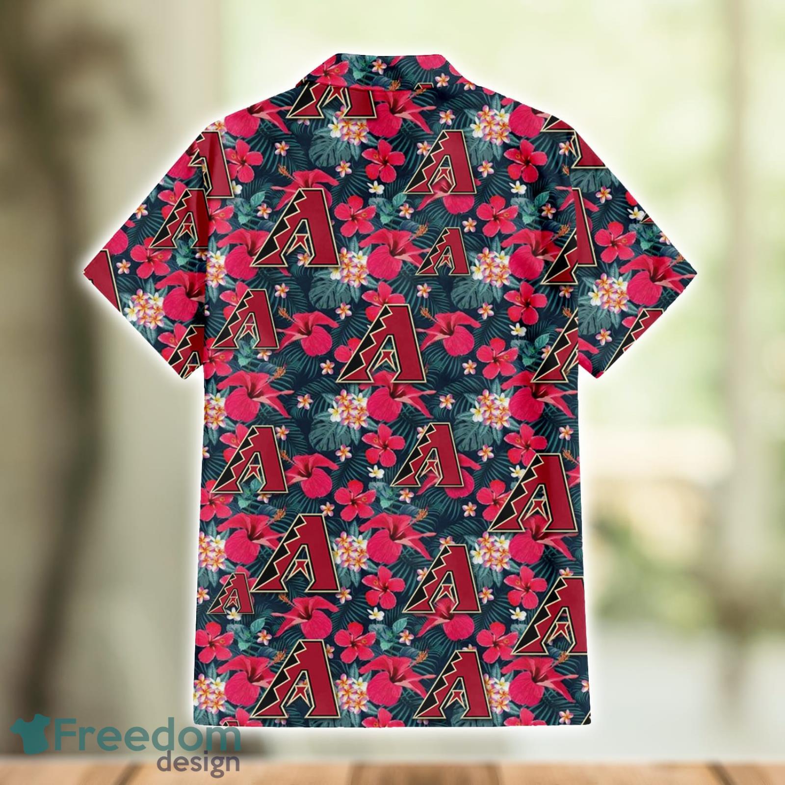 Arizona Diamondbacks Fans Tiny Red Hibiscus Tropical 3D Hawaiian Shirt -  Freedomdesign