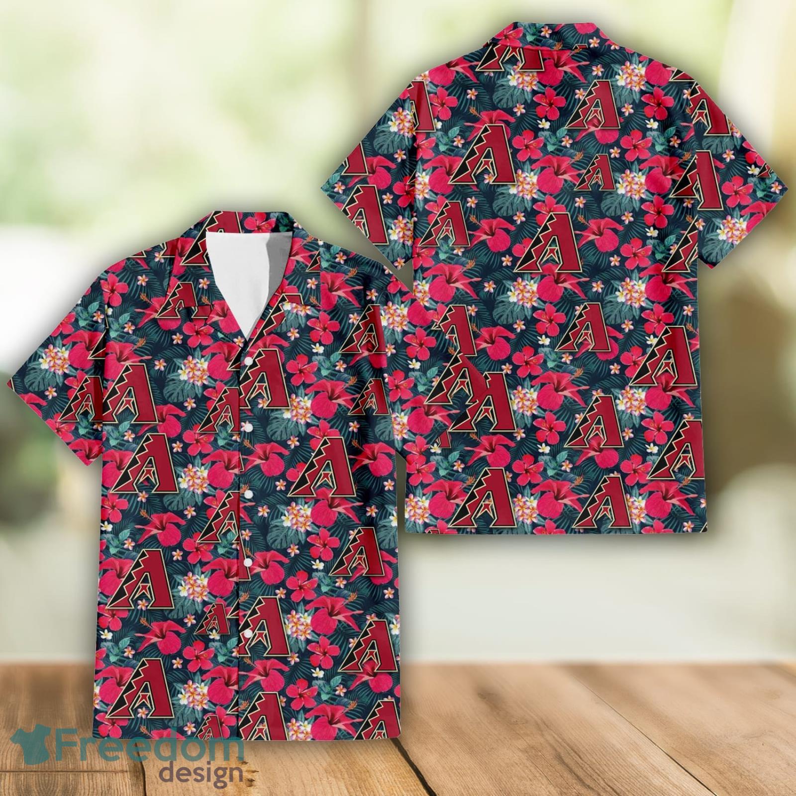 Arizona Diamondbacks Fans Tiny Red Hibiscus Tropical 3D Hawaiian Shirt -  Freedomdesign