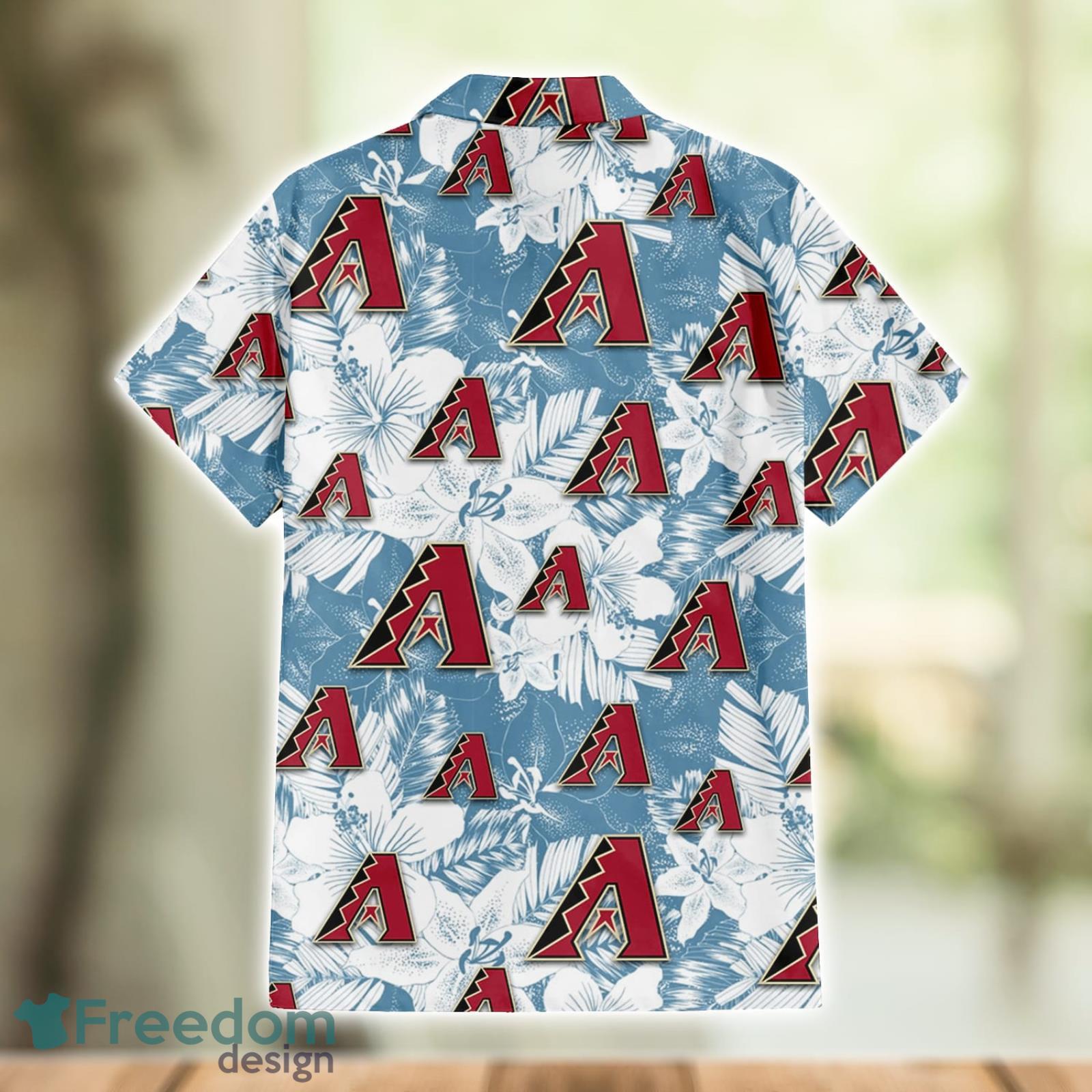 Arizona Diamondbacks Flower Pattern Light Blue Short Sleeve 3D Hawaiian  Shirt