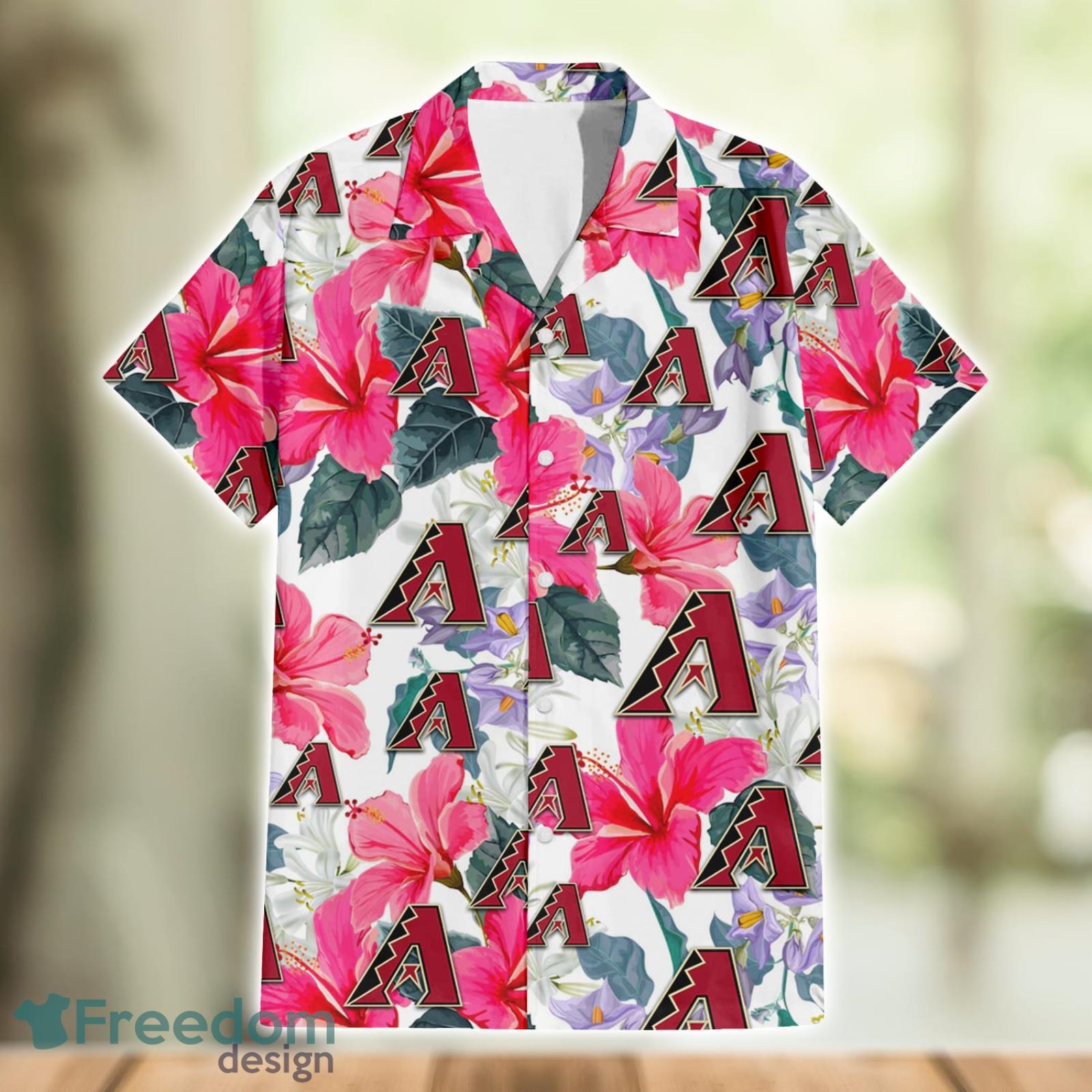 Arizona Diamondbacks Pink Yellow White Hibiscus Pattern Tropical Hawaiian  Shirt - Freedomdesign