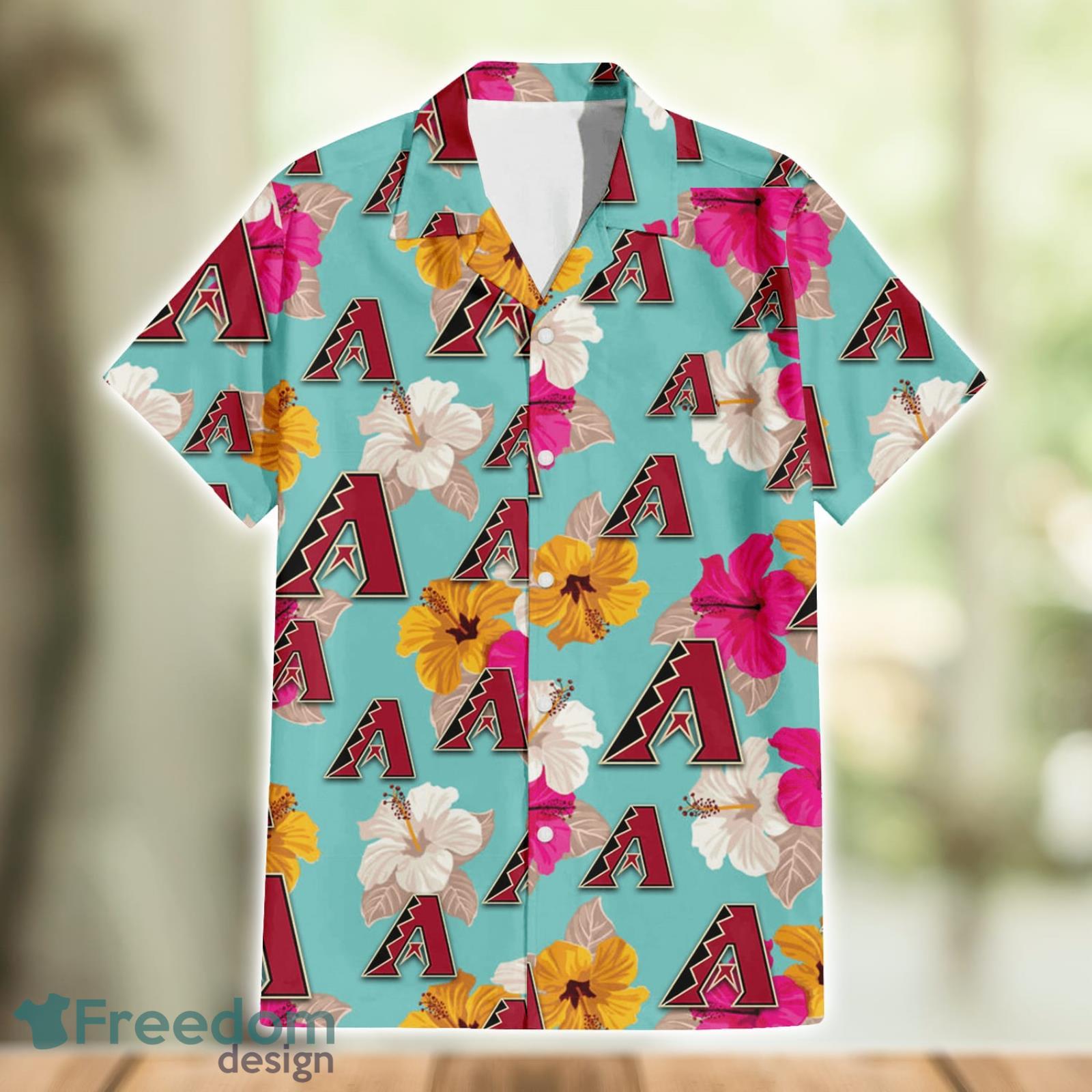 Arizona Diamondbacks Tropical Flower Short Sleeve Hawaiian Shirt - Bunbotee