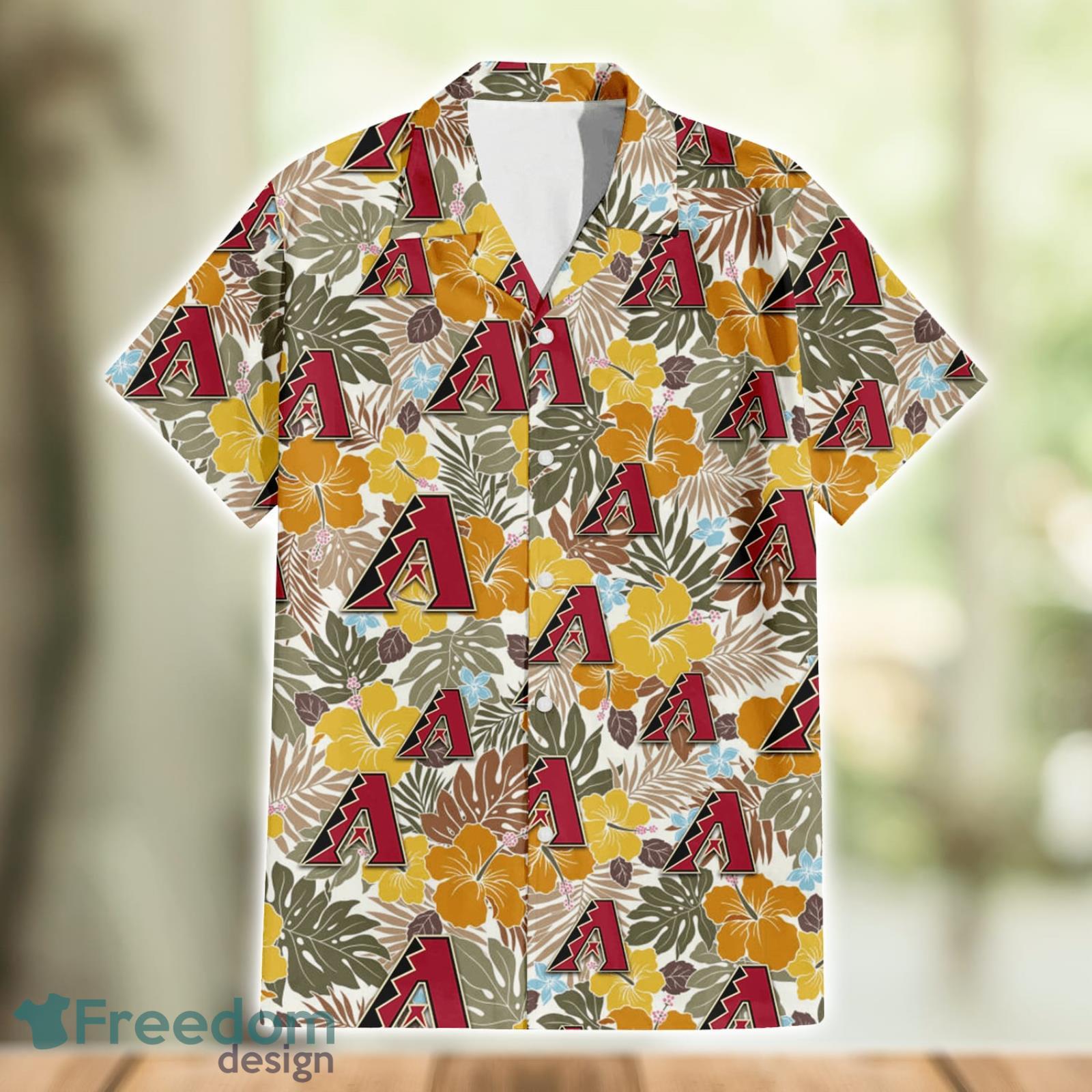 Arizona Diamondbacks Pink Yellow White Hibiscus Pattern Tropical Hawaiian  Shirt - Freedomdesign