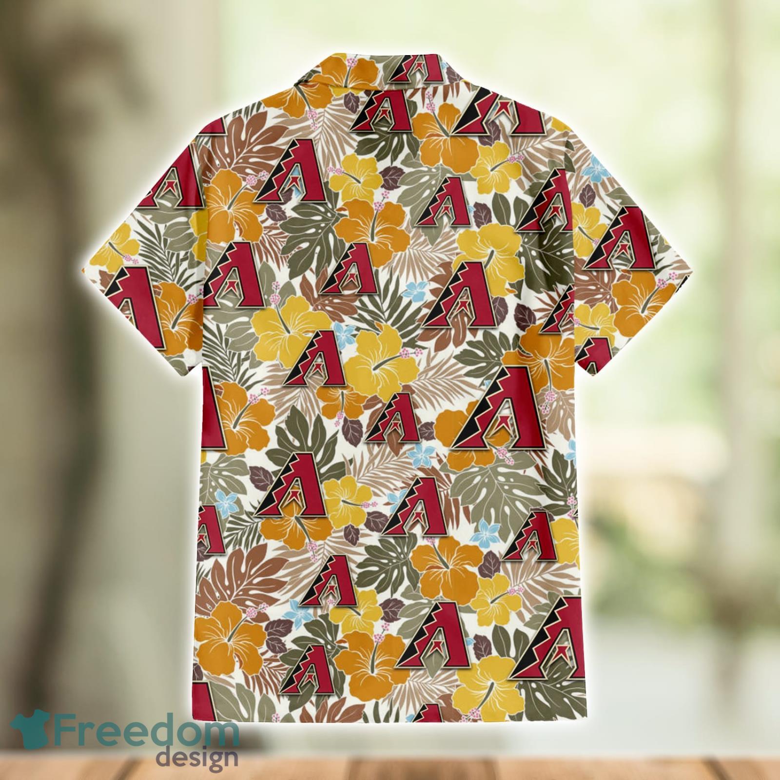 Arizona Diamondbacks White Hibiscus Turquoise Stripe Pattern 3D Hawaiian  Shirt Summer Gift - Banantees