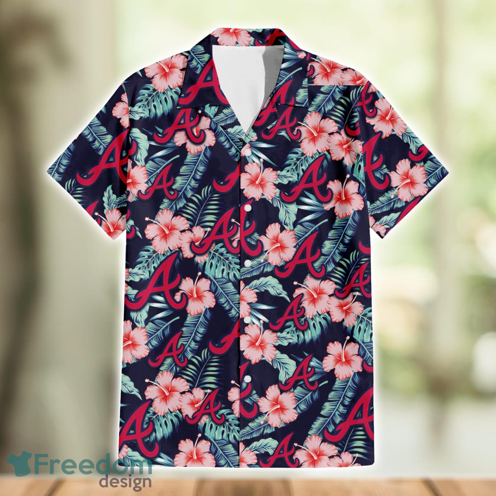 Atlanta Braves Pink Hibiscus Tropical Men And Womwn Summer Gift Hawaiian  Shirt - Freedomdesign