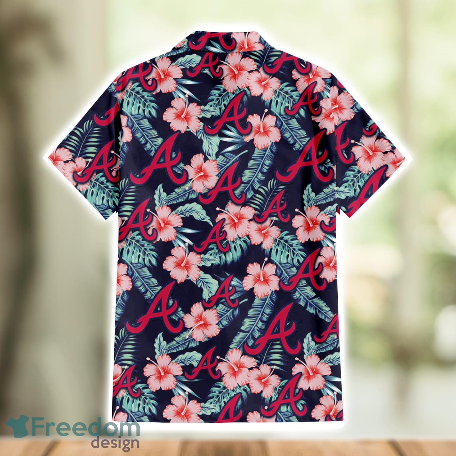 Atlanta Braves Pink Hibiscus Tropical Men And Womwn Summer Gift Hawaiian  Shirt - Freedomdesign