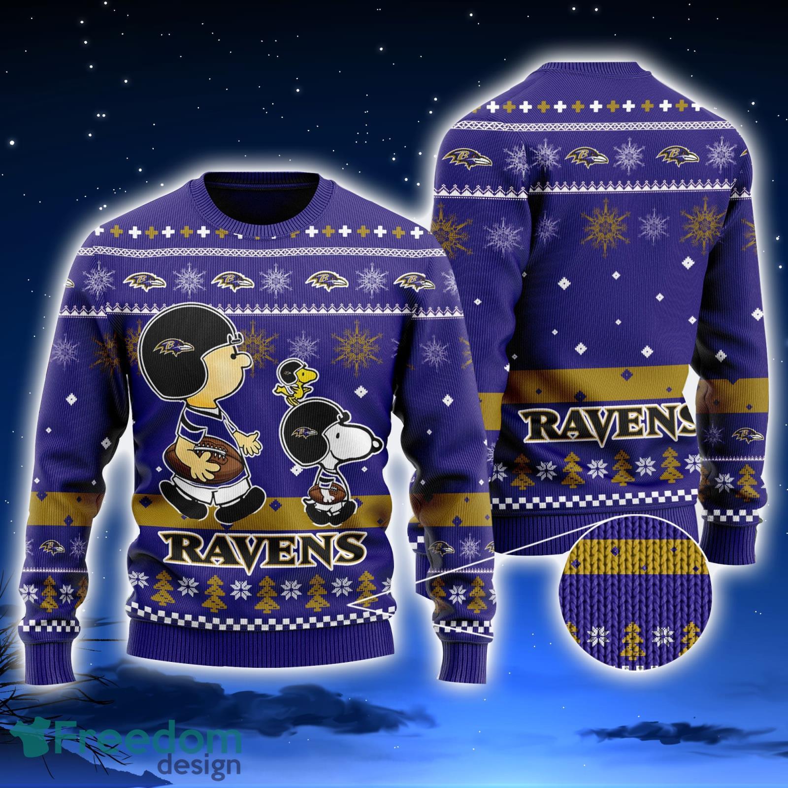 Baltimore Ravens Snoopy Peanuts Ugly Chriatmas Sweater Christmas