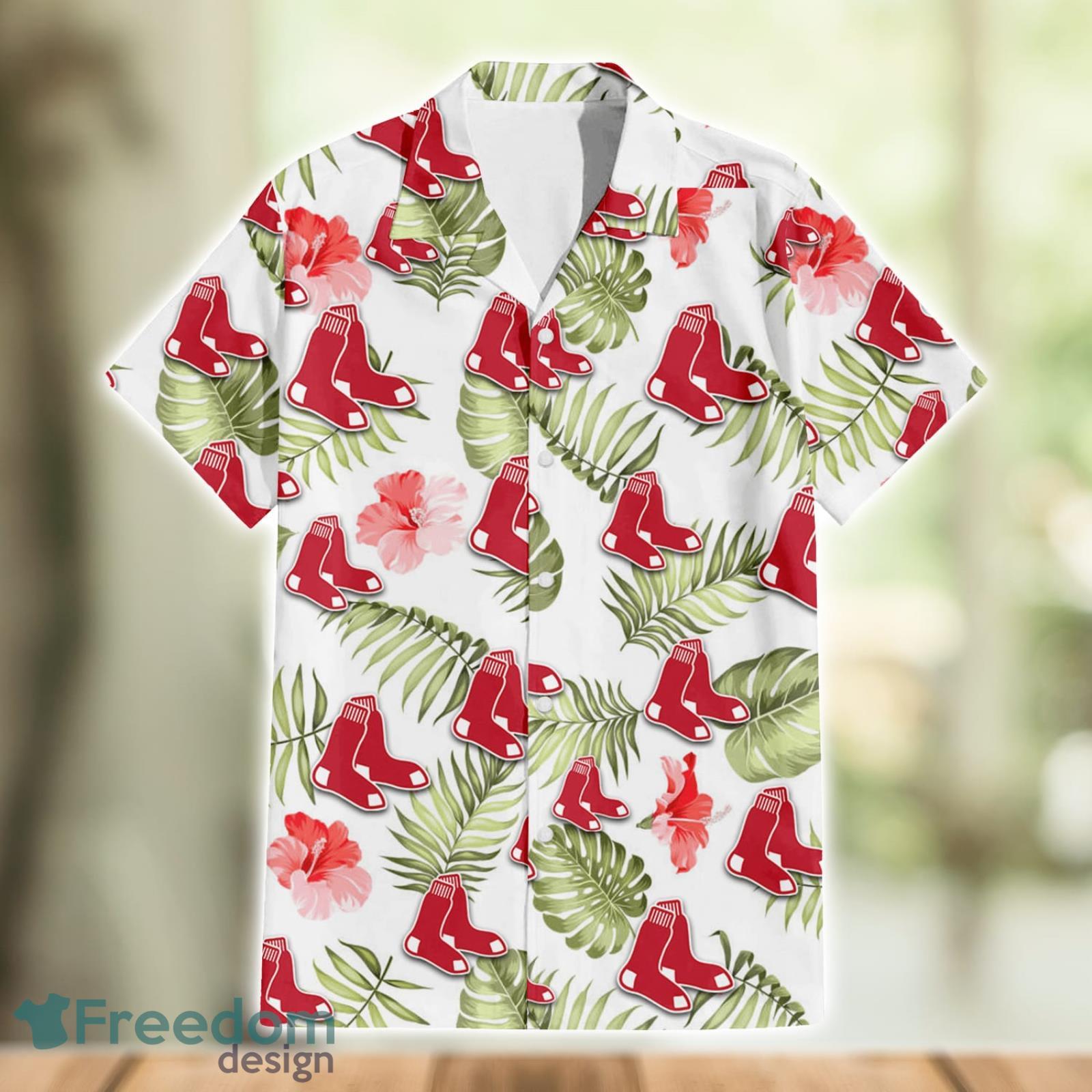 Chicago White Sox Logo And Green Leaf Pattern All Over Print Hawaiian Shirt  For Fans - Freedomdesign