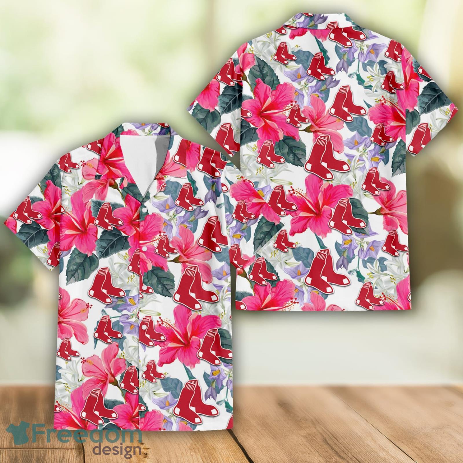 Boston Red Sox Pink Hibiscus Tropical Men And Womwn Summer Gift Hawaiian  Shirt - Freedomdesign