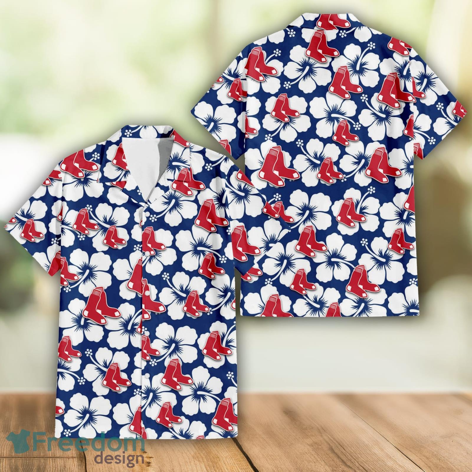 Boston Red Sox Team Hibiscus Pattern Aloha Hawaiian Shirt Summer