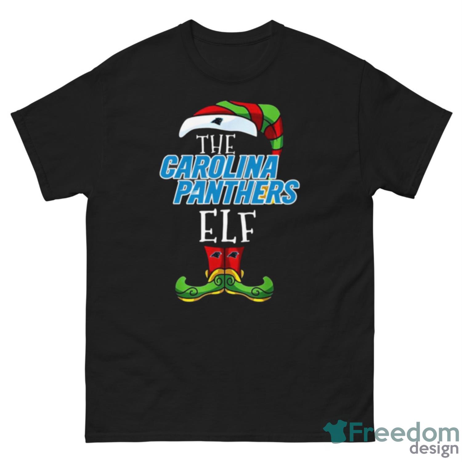 Carolina Panthers Christmas ELF Funny NFL T Shirt - G500 Men’s Classic Tee