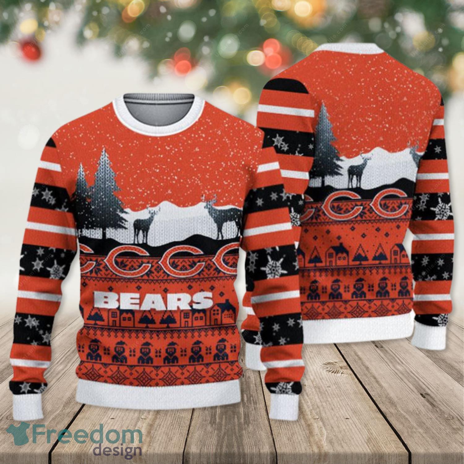 Chicago Bears Ugly Sweater Chicago Bears Ho ho Ho Personalized 3D Ugly  Christmas Sweater Presents Christmas For Men And Women - Freedomdesign