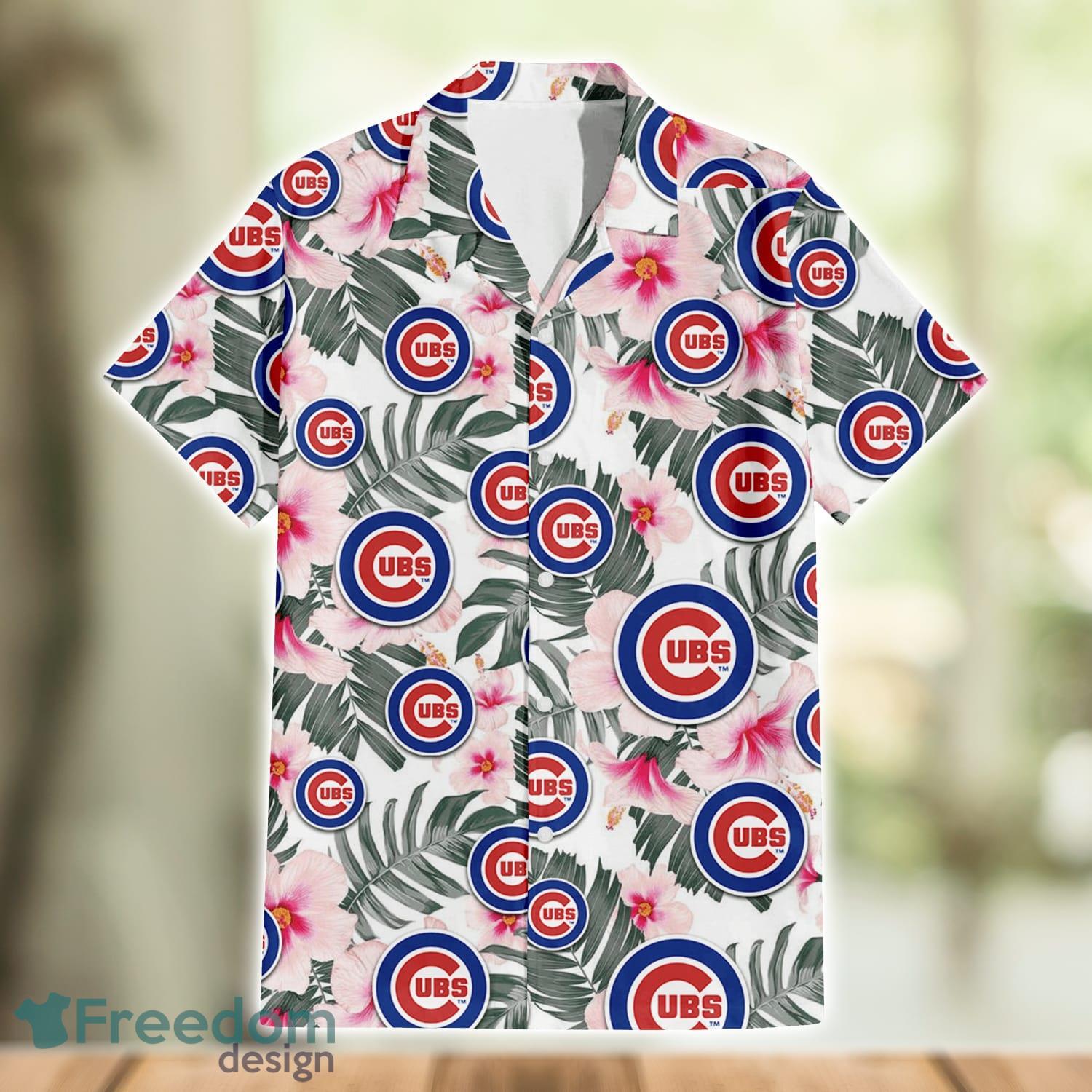 Chicago Cubs Tropical Floral Custom Name Aloha Hawaiian Shirt