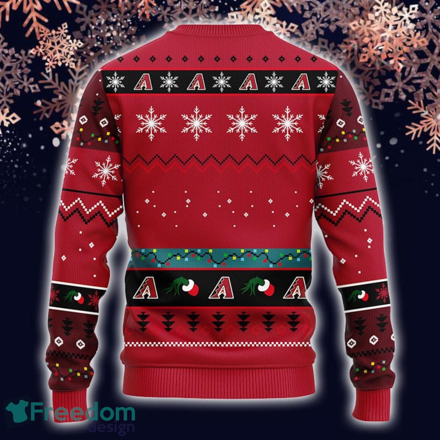 MLB Arizona Diamondbacks Grinch Christmas Ugly 3D Sweater For Men