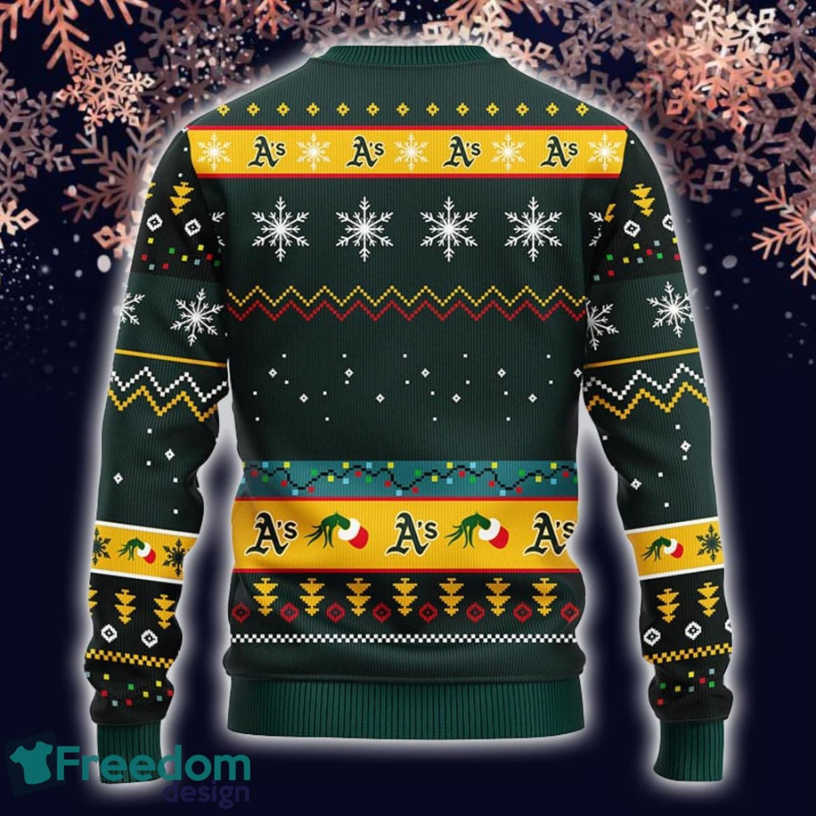 Oakland Athletics Grinch Christmas Ugly Sweater