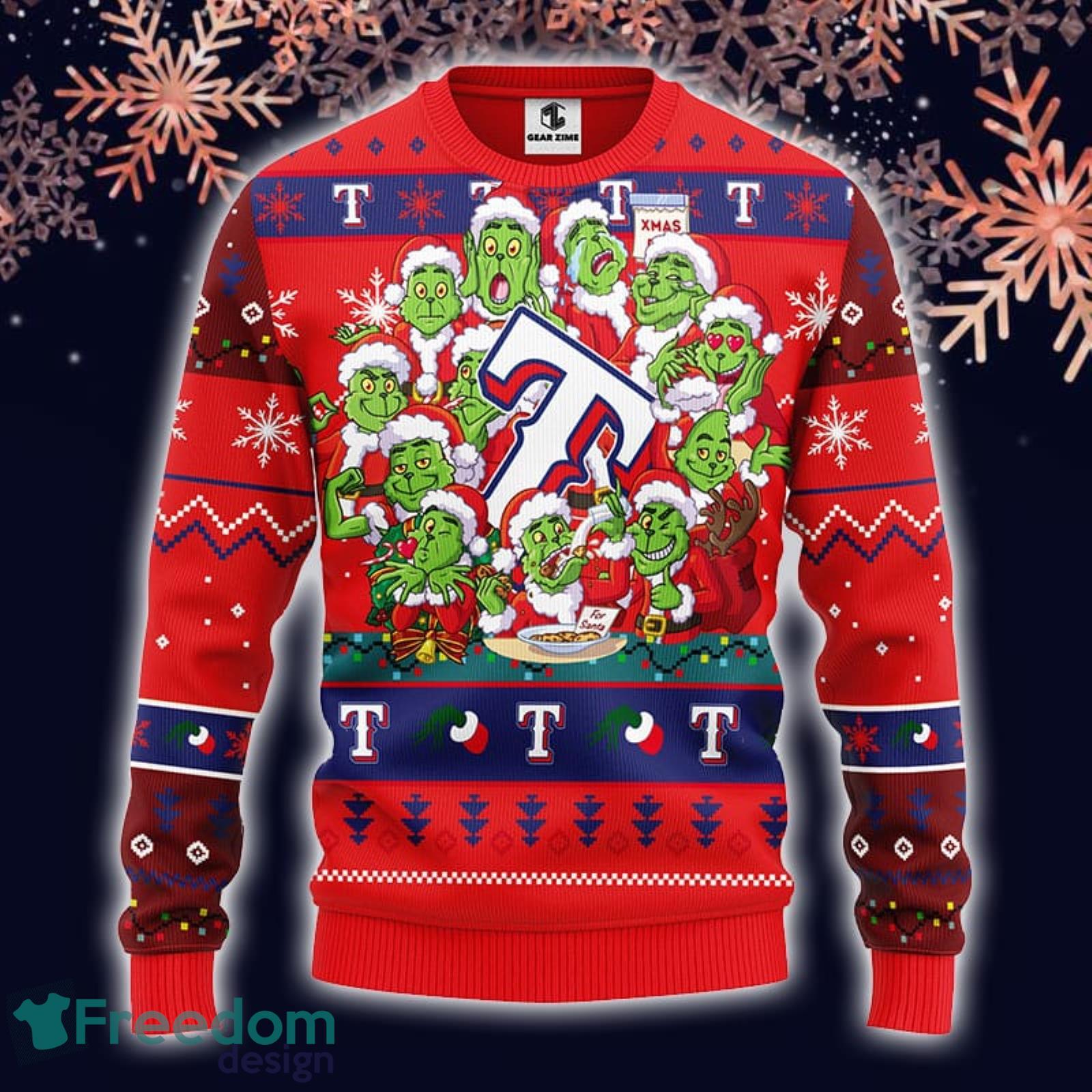 Texas Rangers Logo Knitted Snowflakes Pattern Ugly Christmas Sweater -  Limotees